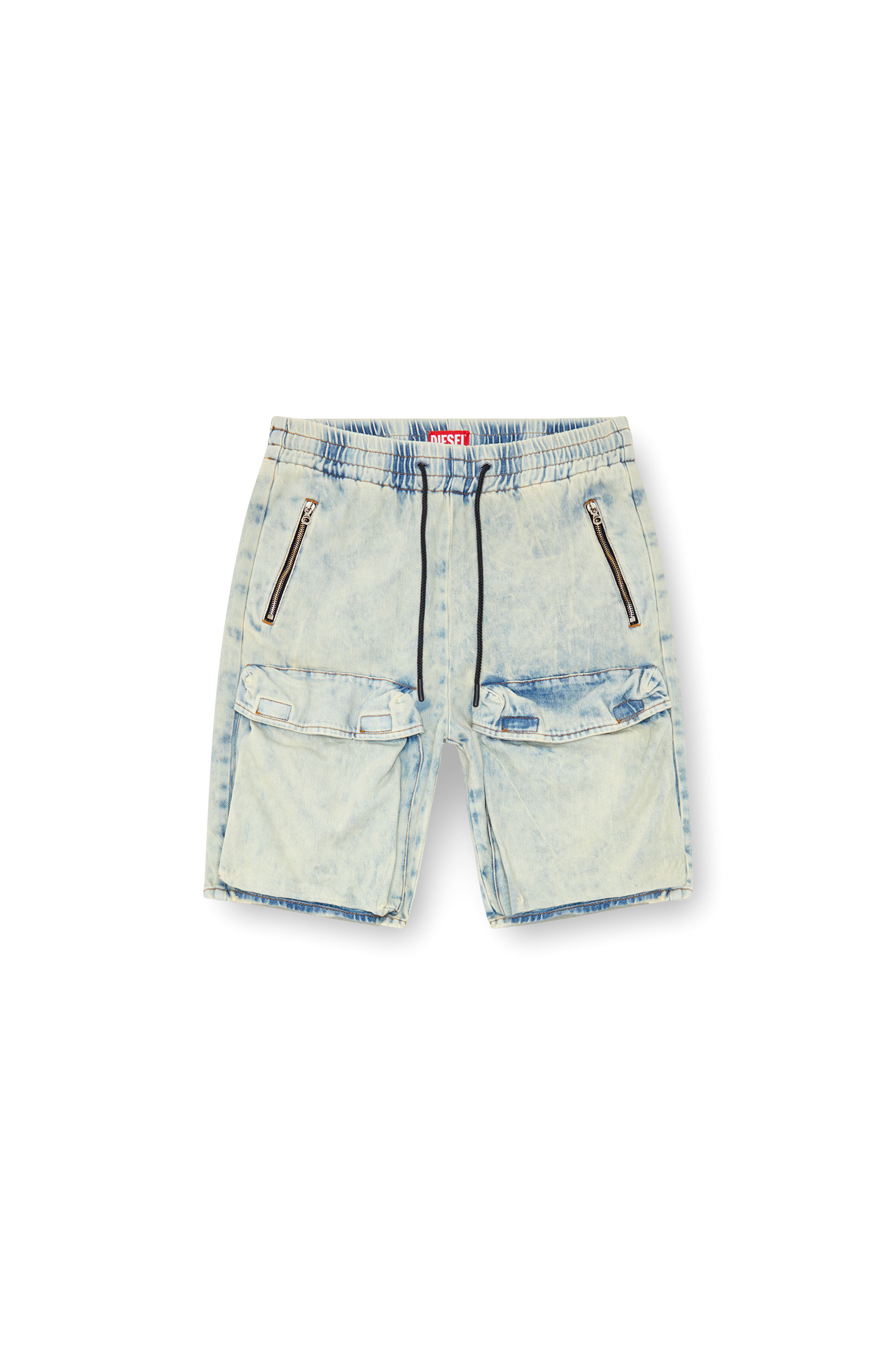 Diesel - D-RIDE-S, Female's Denim cargo shorts in Light Blue - 5