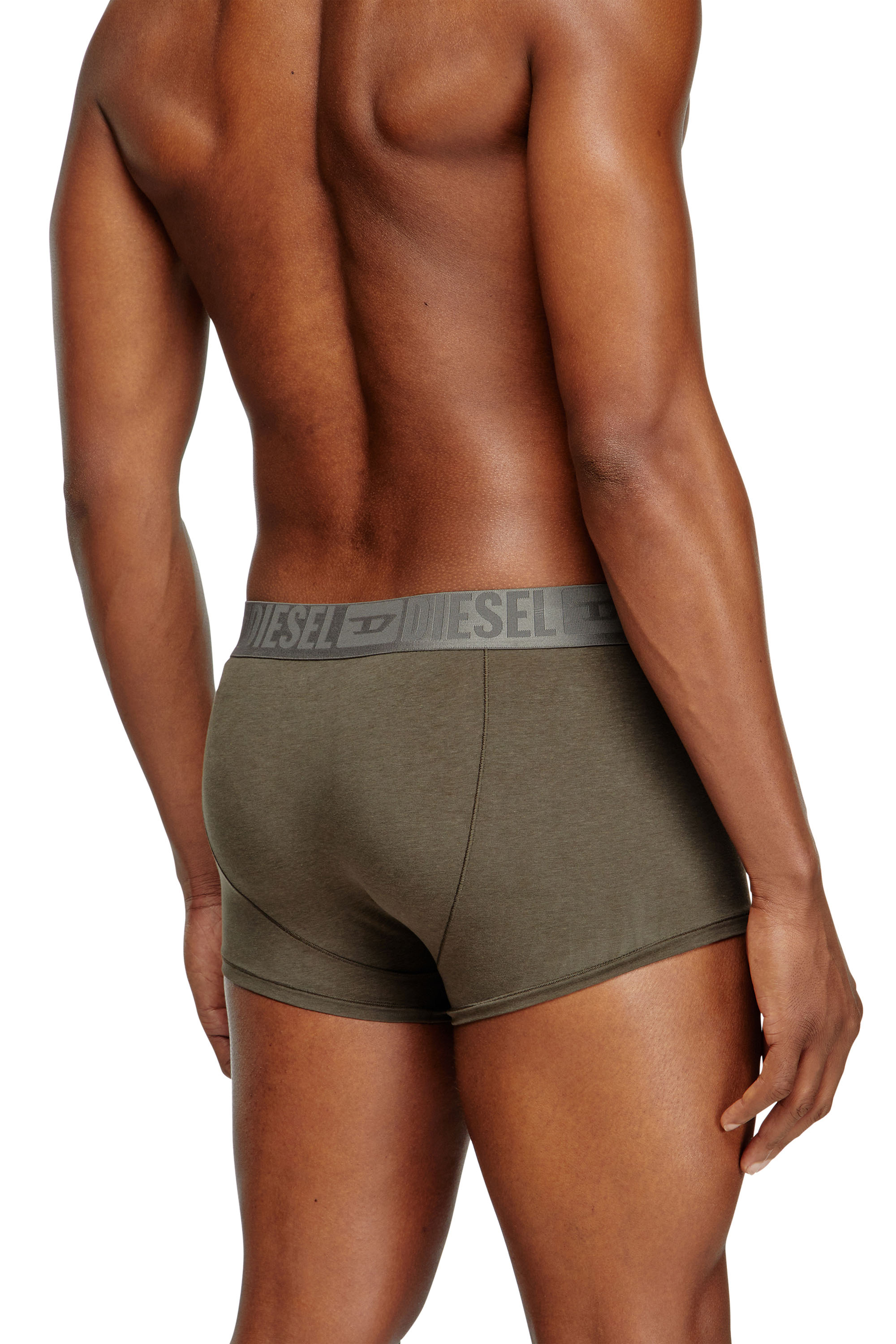 Diesel - BENJAMIN-D-MONO-3PACK, Male's Three-pack plain boxer briefs in Green/Black - 4