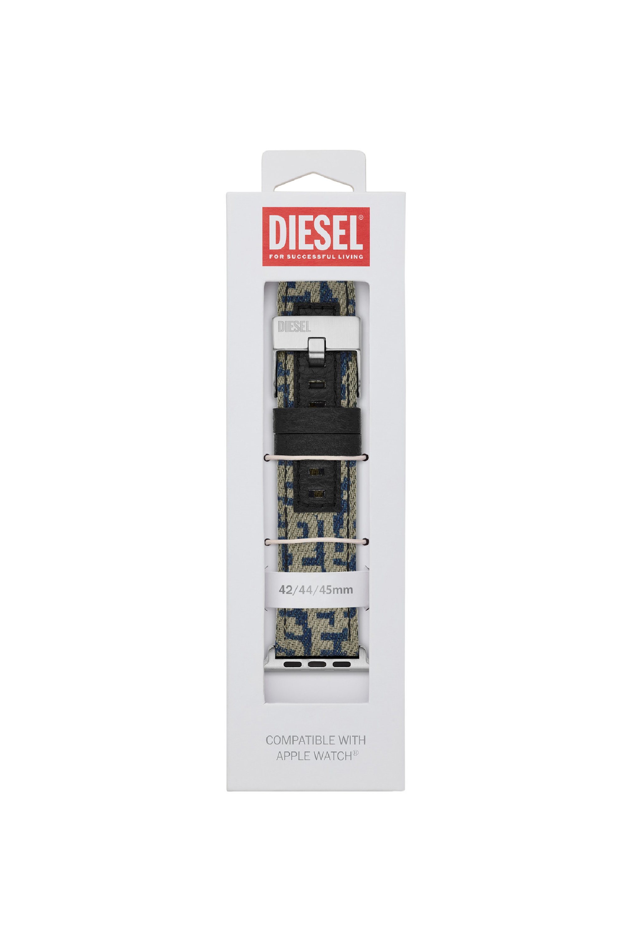 Diesel - DSS0013, Bracelet de montre en denim pour l'Apple Watch®, 42mm, 44mm, et 45mm. Mixte in Bleu - 2