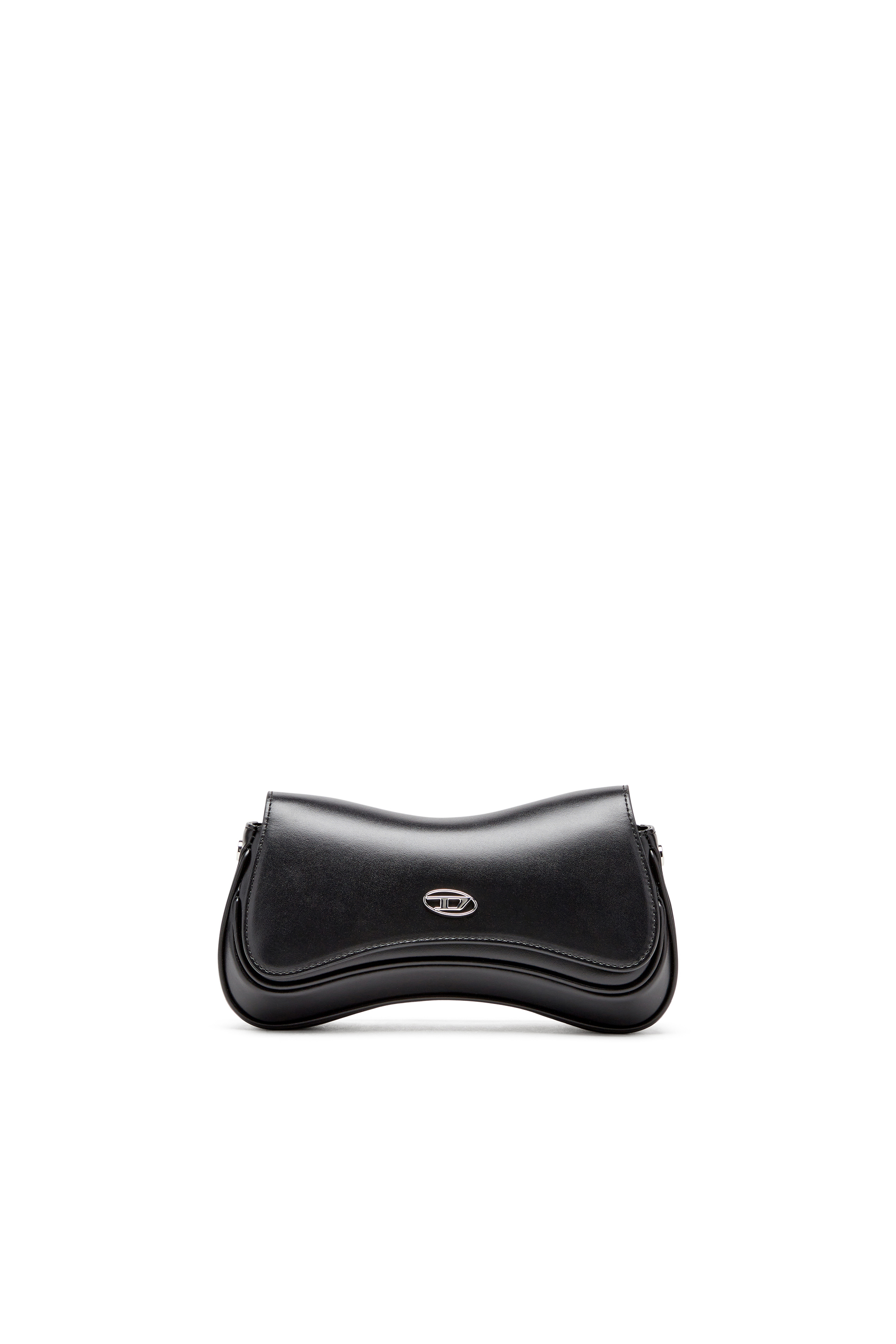 Diesel - PLAY CLUTCH, Female's Play-Semi gloss leather shoulder bag in Black - 1