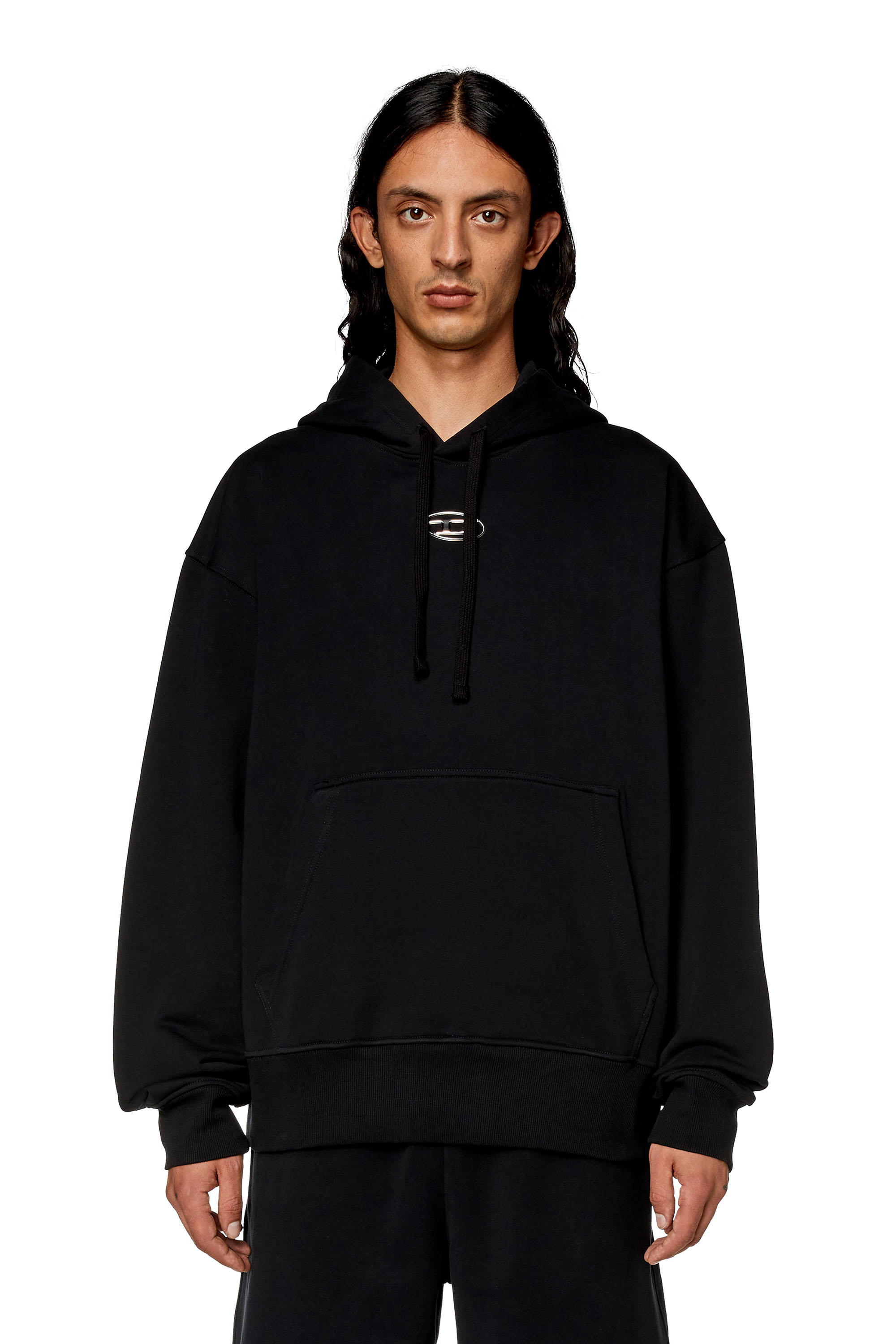 Diesel - S-MACS-HOOD-OD, Male's Hoodie with metallic logo in Black - 4