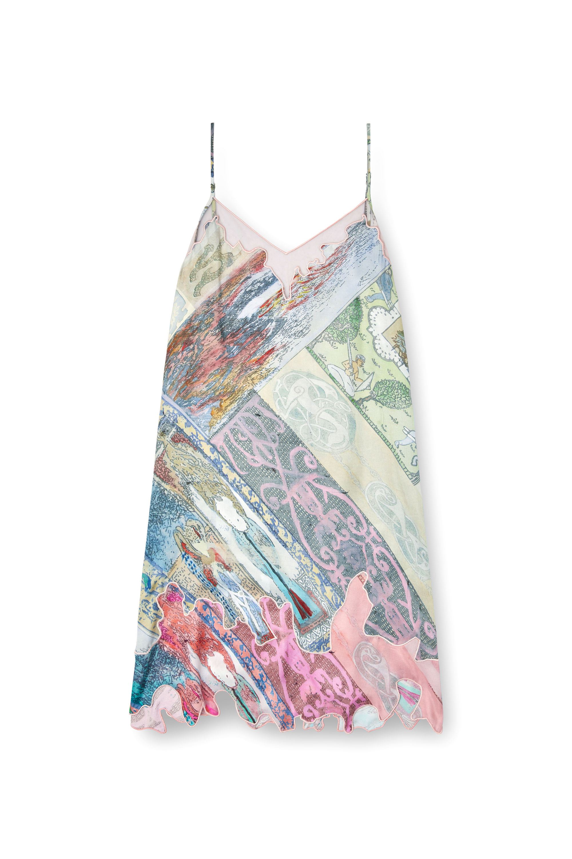Diesel - D-ARIA, Robe nuisette en viscose avec imprimé héraldique Femme in Polychrome - 3