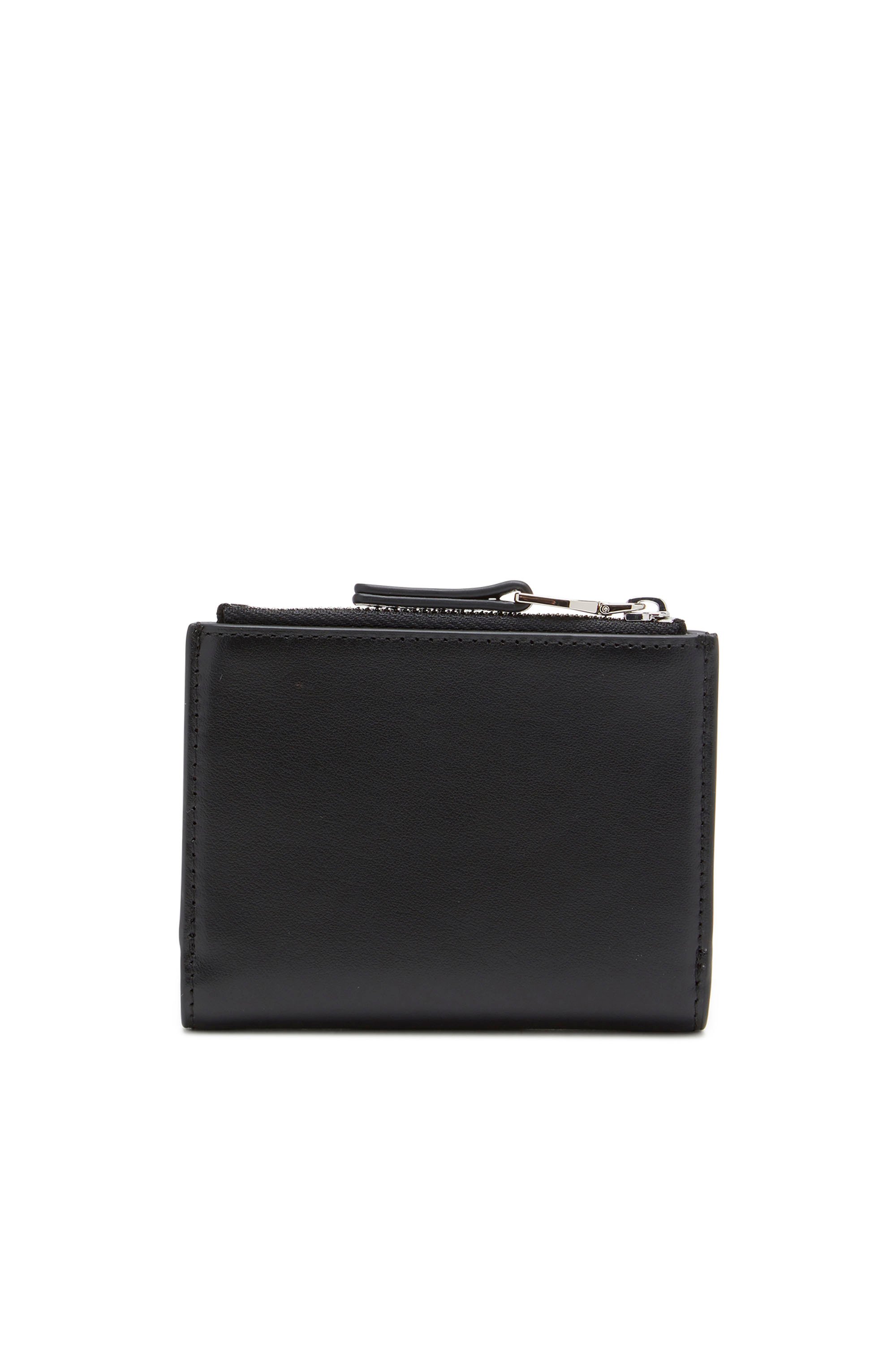 Diesel - 1DR BI-FOLD ZIP II, Female Small leather wallet with logo plaque in Black - Image 2