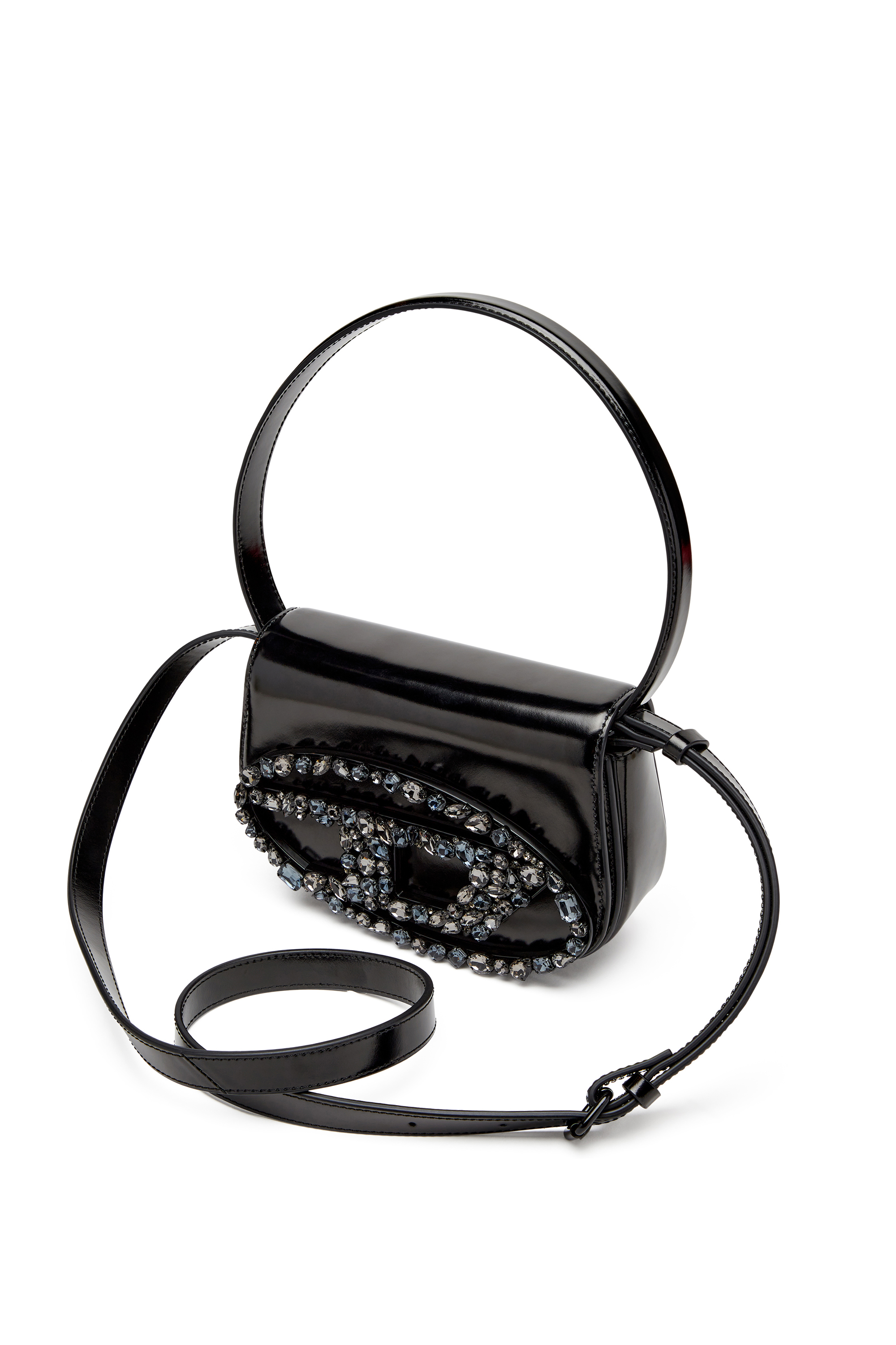 Diesel - 1DR, 1DR-Sac à bandoulière emblématique en cuir miroir Femme in Noir - 5