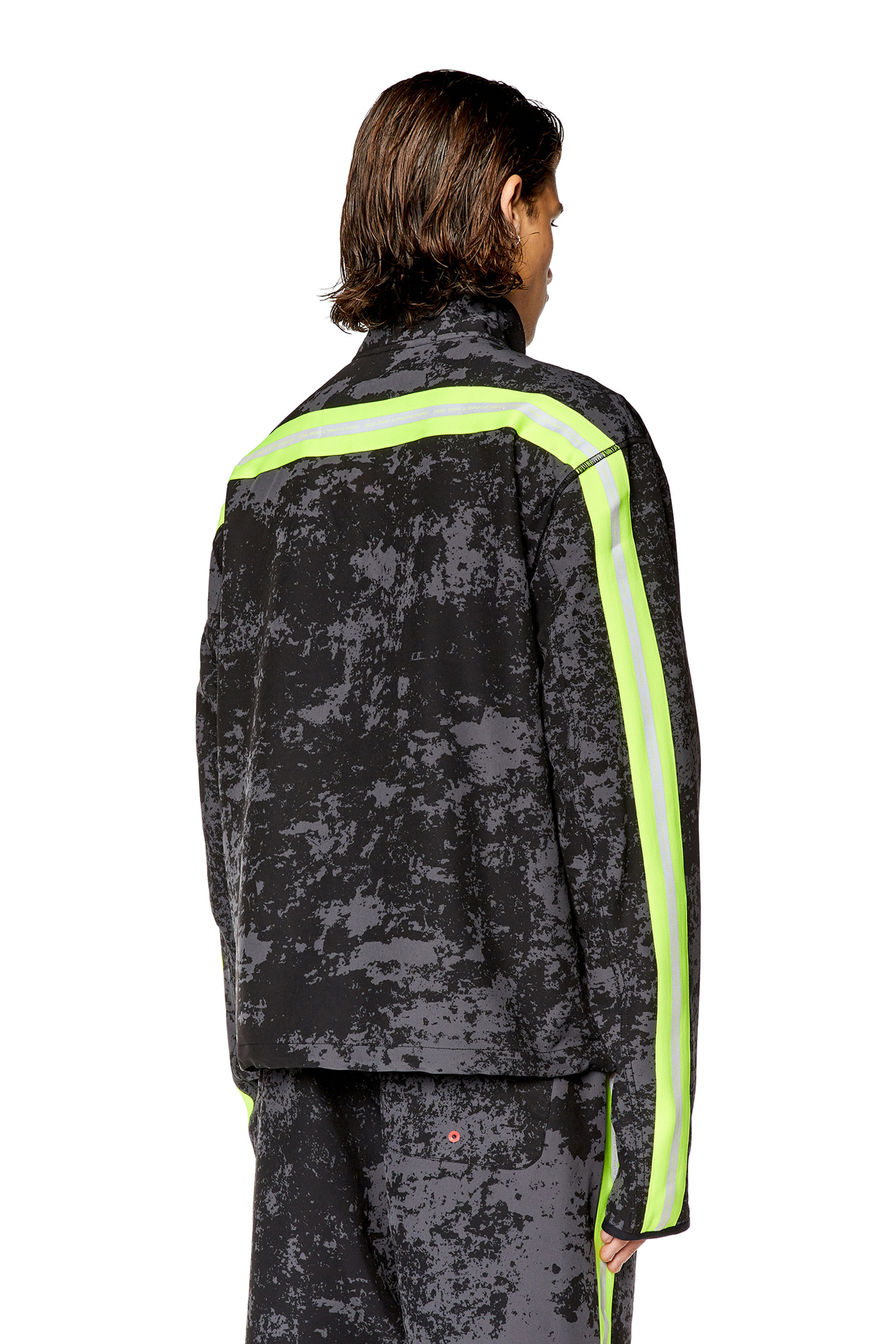 Diesel - AMWT-BYRON-WT13, Male Woven track jacket with cloudy print in Multicolor - Image 3