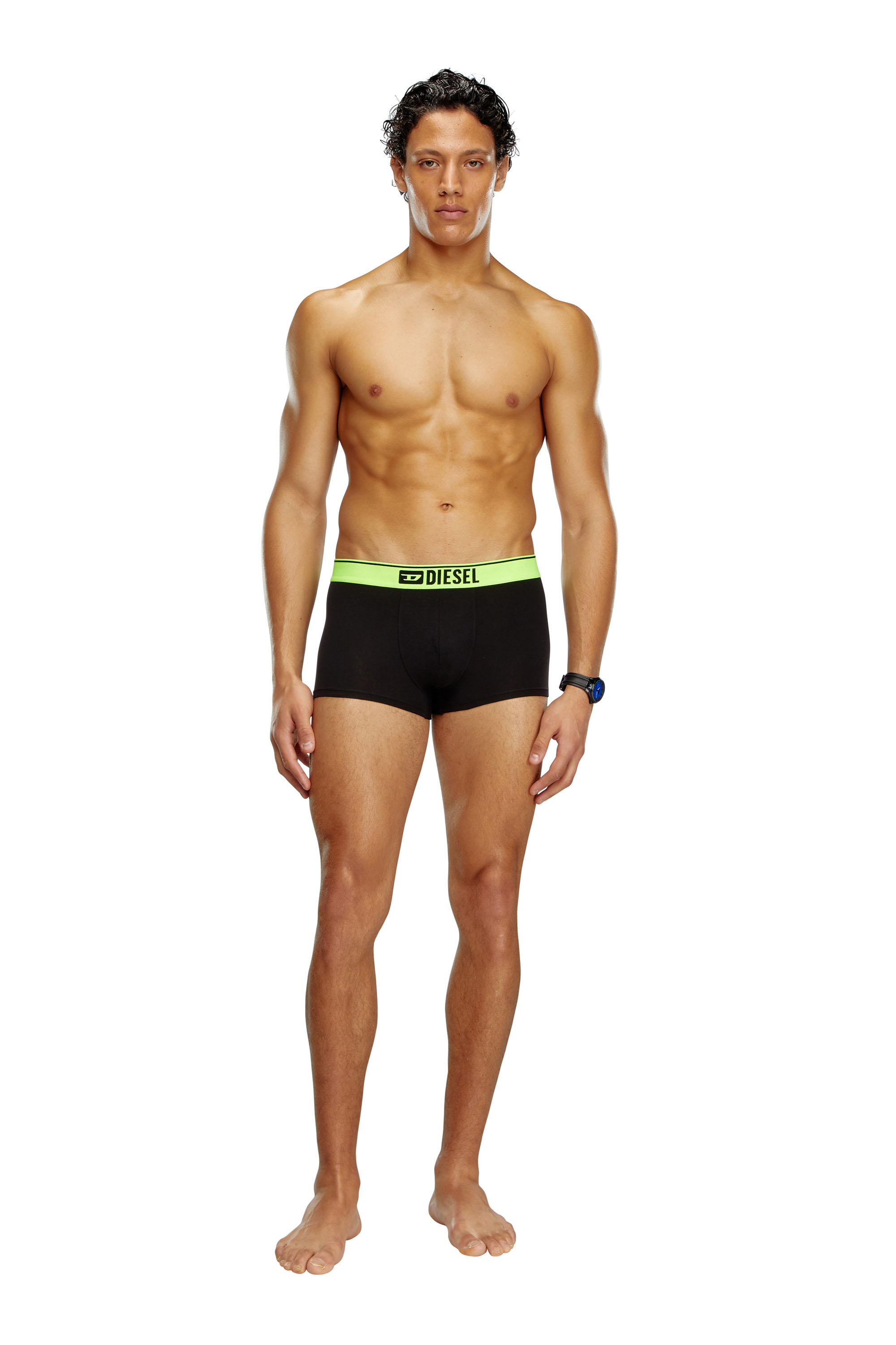 Diesel - UMBX-DAMIENTHREEPACK, Male's Three-pack boxer briefs with pop-colour waist in Black/Yellow - 4