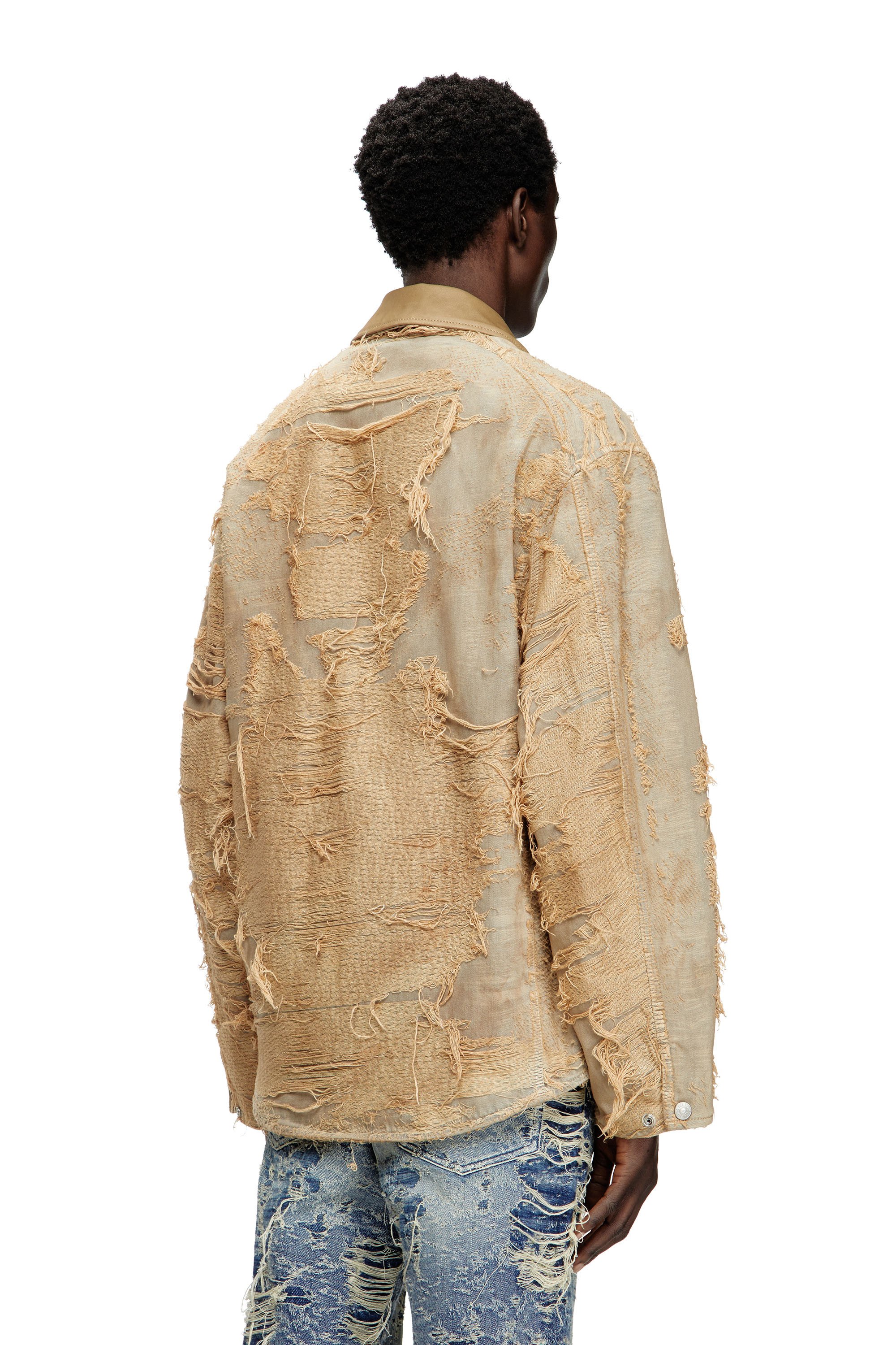 Diesel - D-IVAR-FSG, Male's Jacket in overdyed floating-thread denim in Light Brown - 3