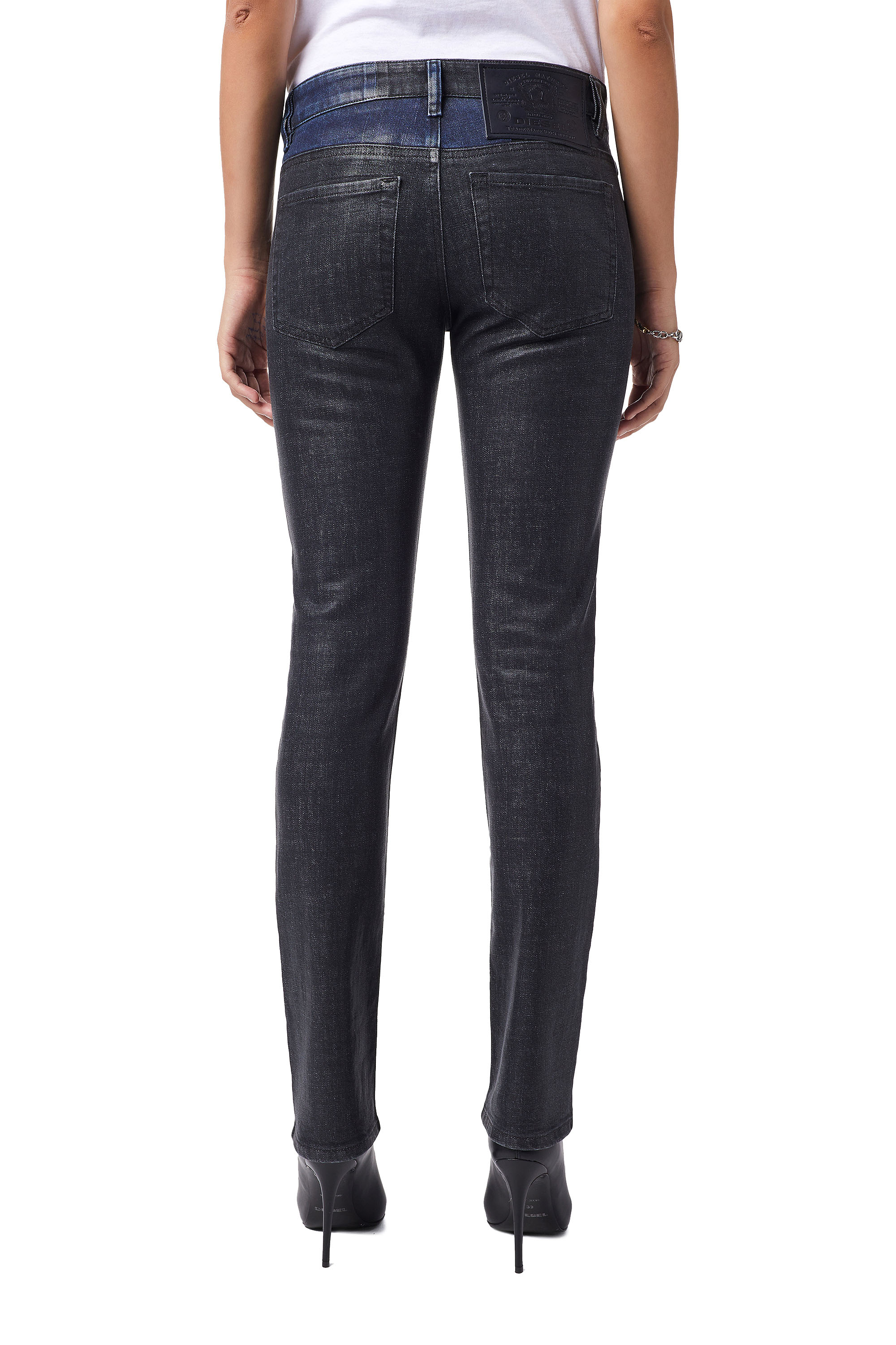 Diesel - D-Lyla 09B59 Straight Jeans, Black/Dark Grey - Image 2