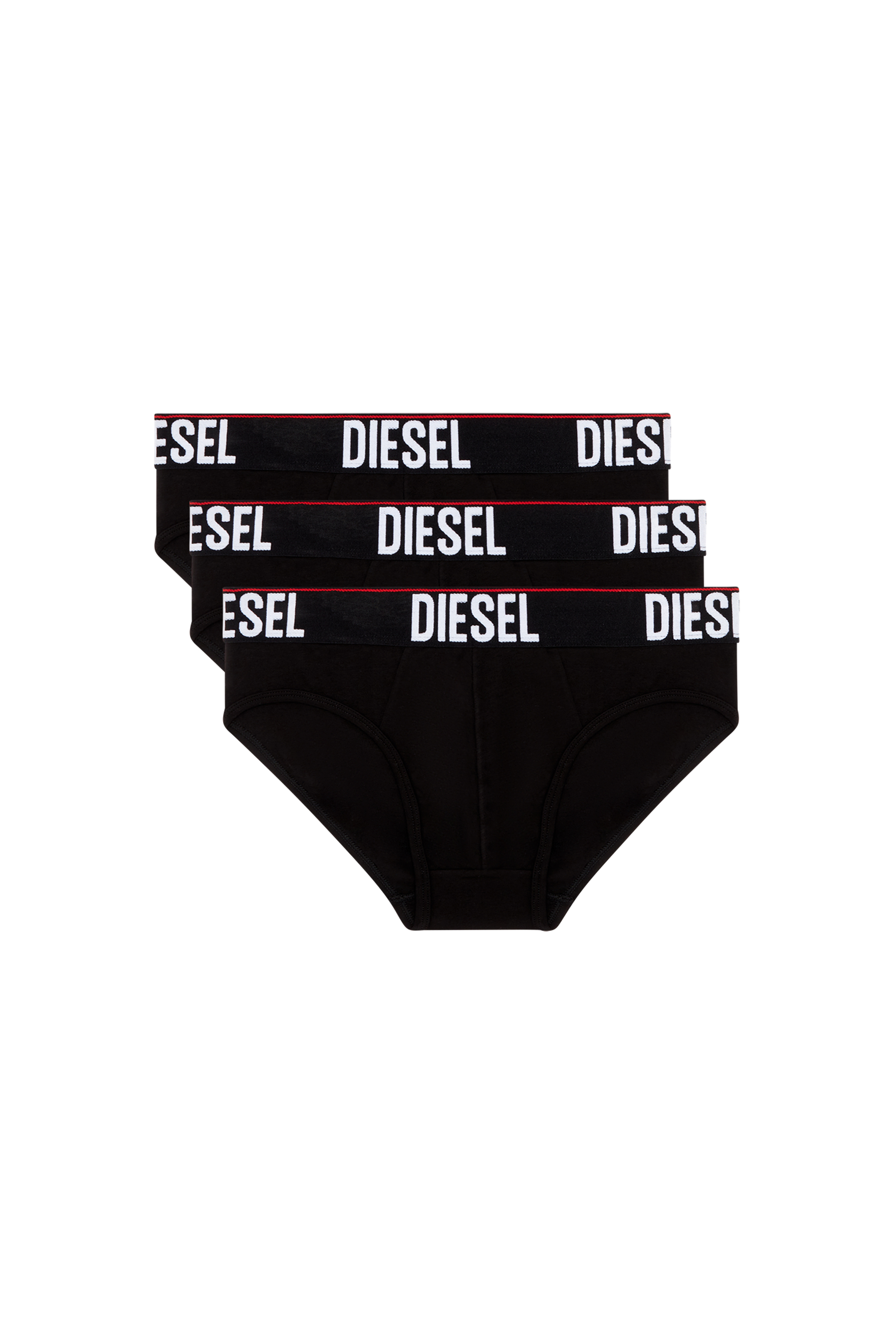 Diesel - UMBR-ANDRETHREEPACK, Lot de trois slips avec taille ton sur ton Homme in Noir - 1