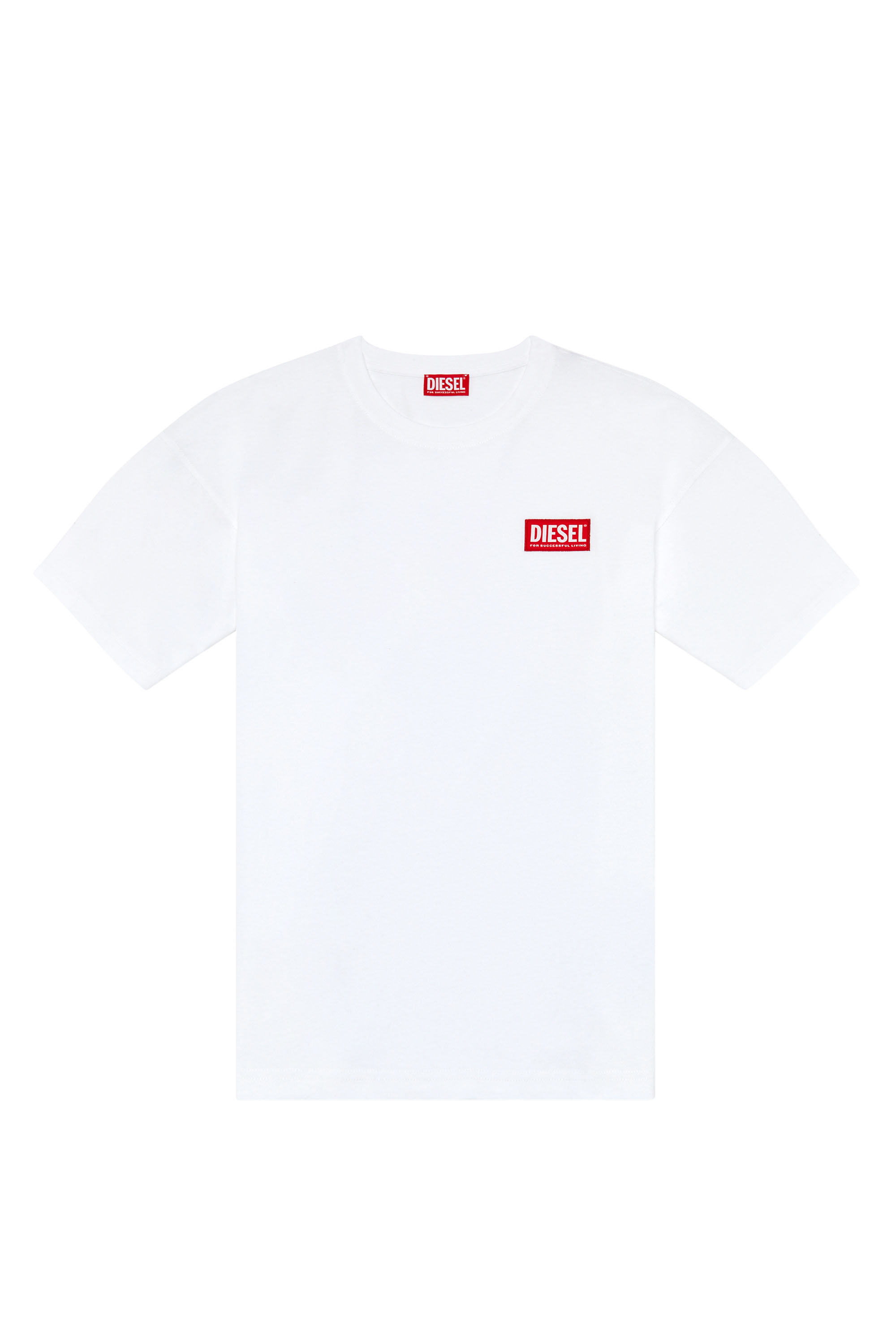 Diesel - T-NLABEL-L1, Homme T-shirt avec empiècement à logo in Blanc - Image 4
