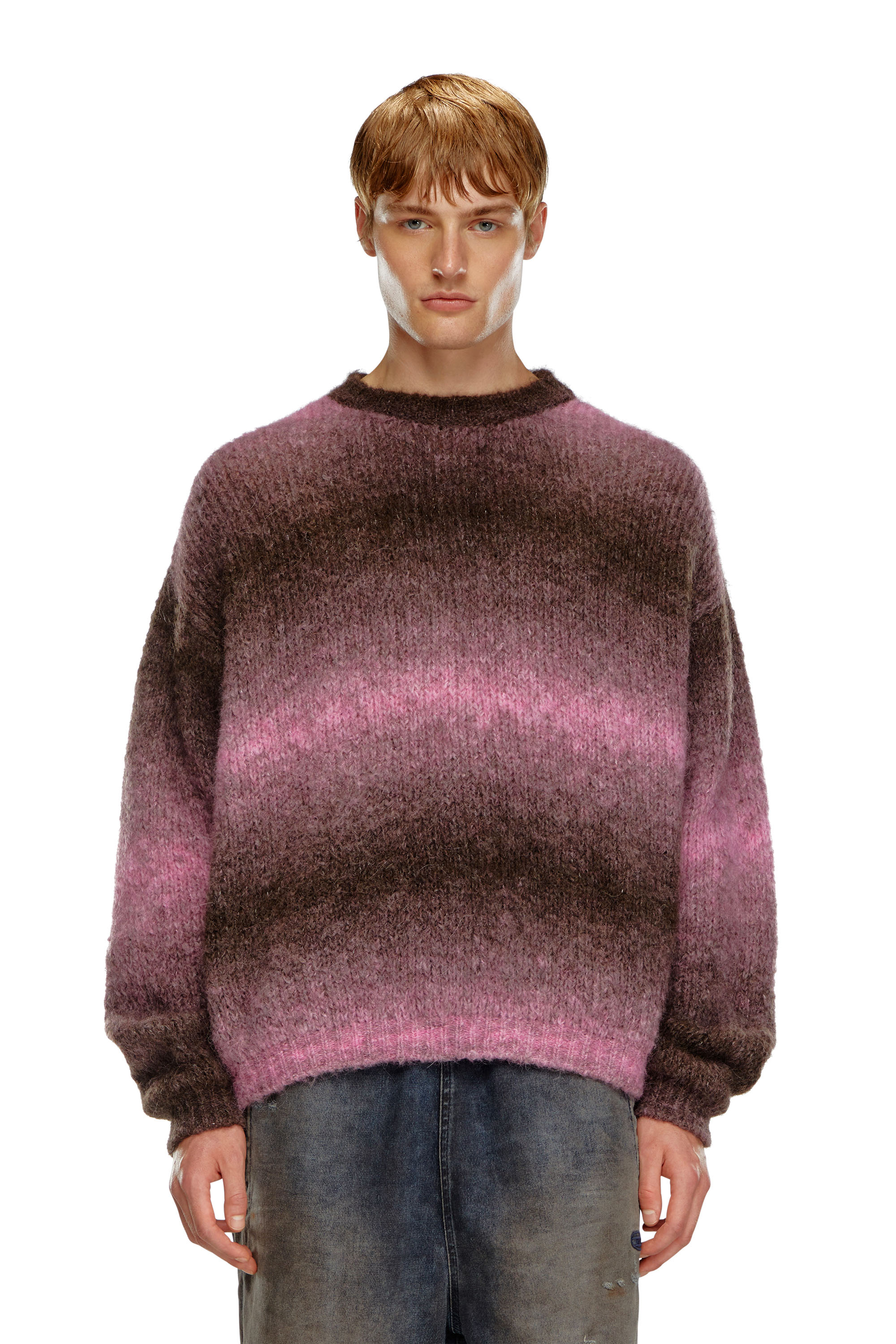 Diesel - K-RASTA, Male's Dégradé jumper in alpaca blend in Violet - 1