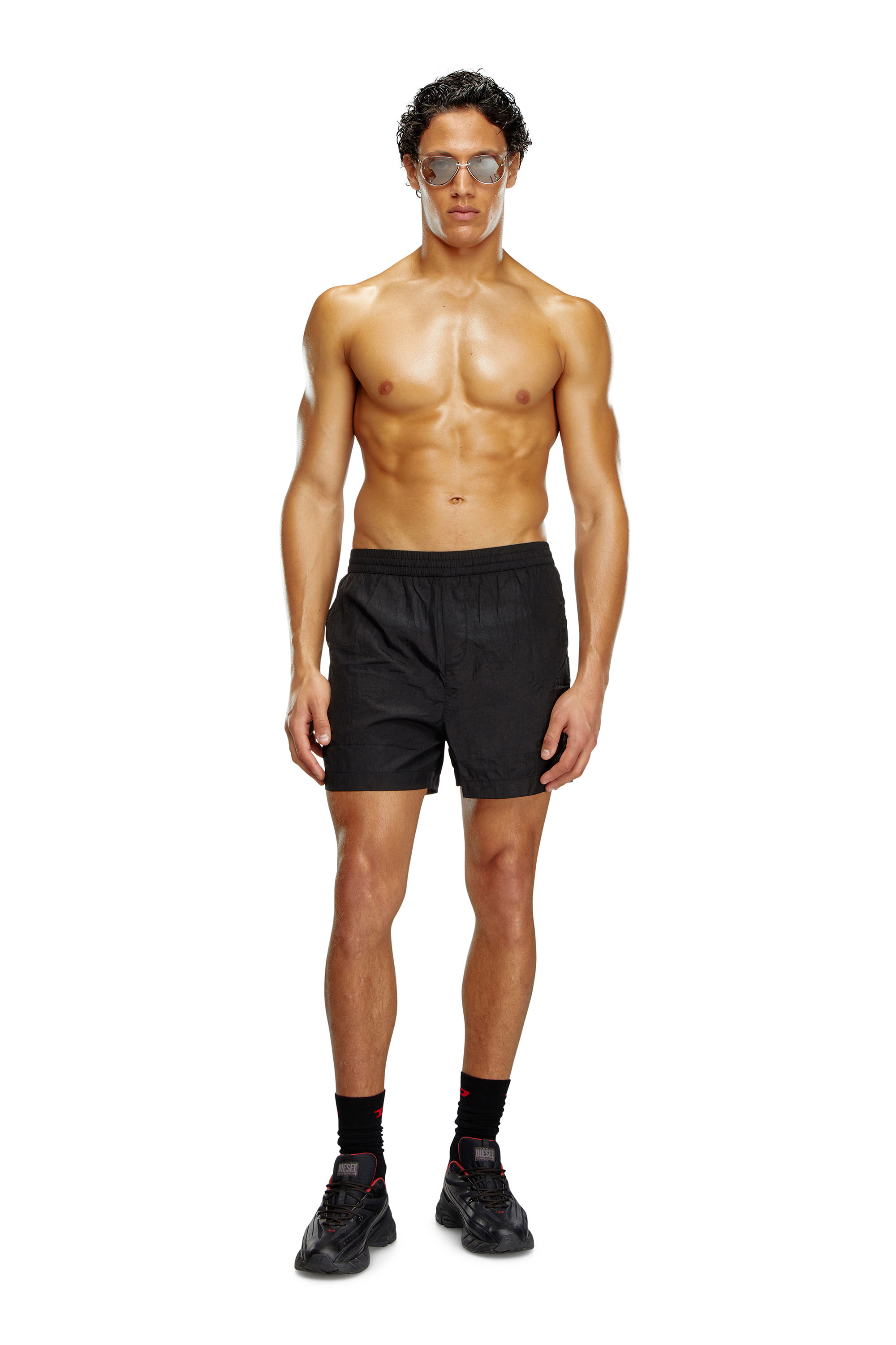 Diesel - BMBX-RIO-41CM-PARACHUTE, Male's Nylon board shorts in Black - 1