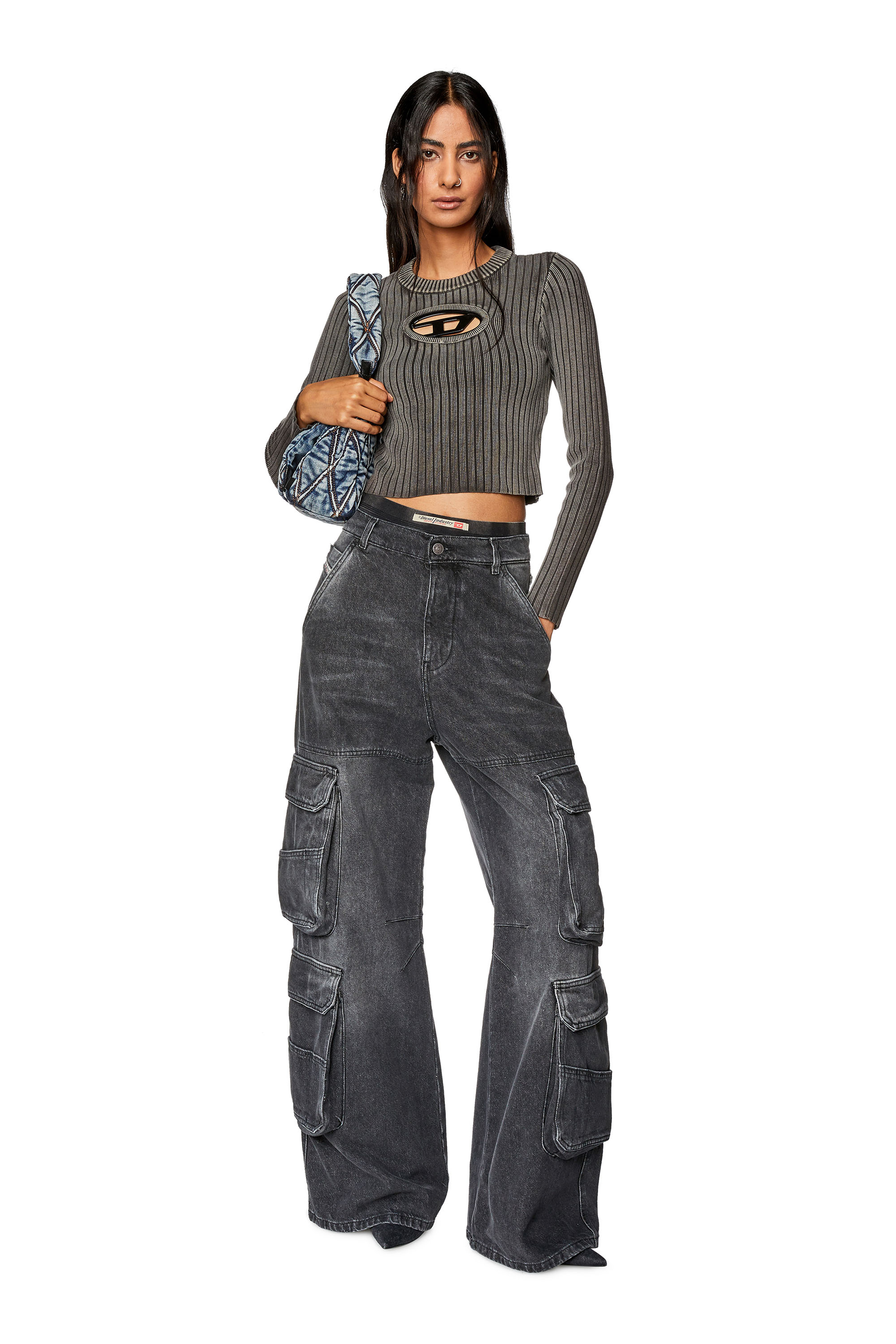 Diesel - Female Straight Jeans 1996 D-Sire 0HLAA, Black/Dark Grey - Image 2