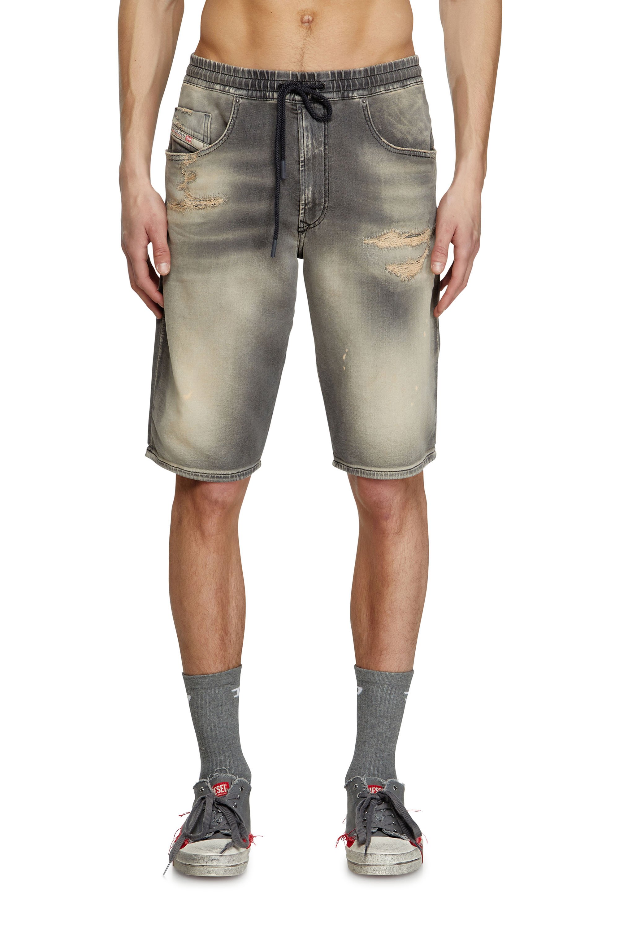 Diesel - 2033 D-KROOLEY-SHORT JOGG, Short chino en JoggJeans Homme in Gris - 1