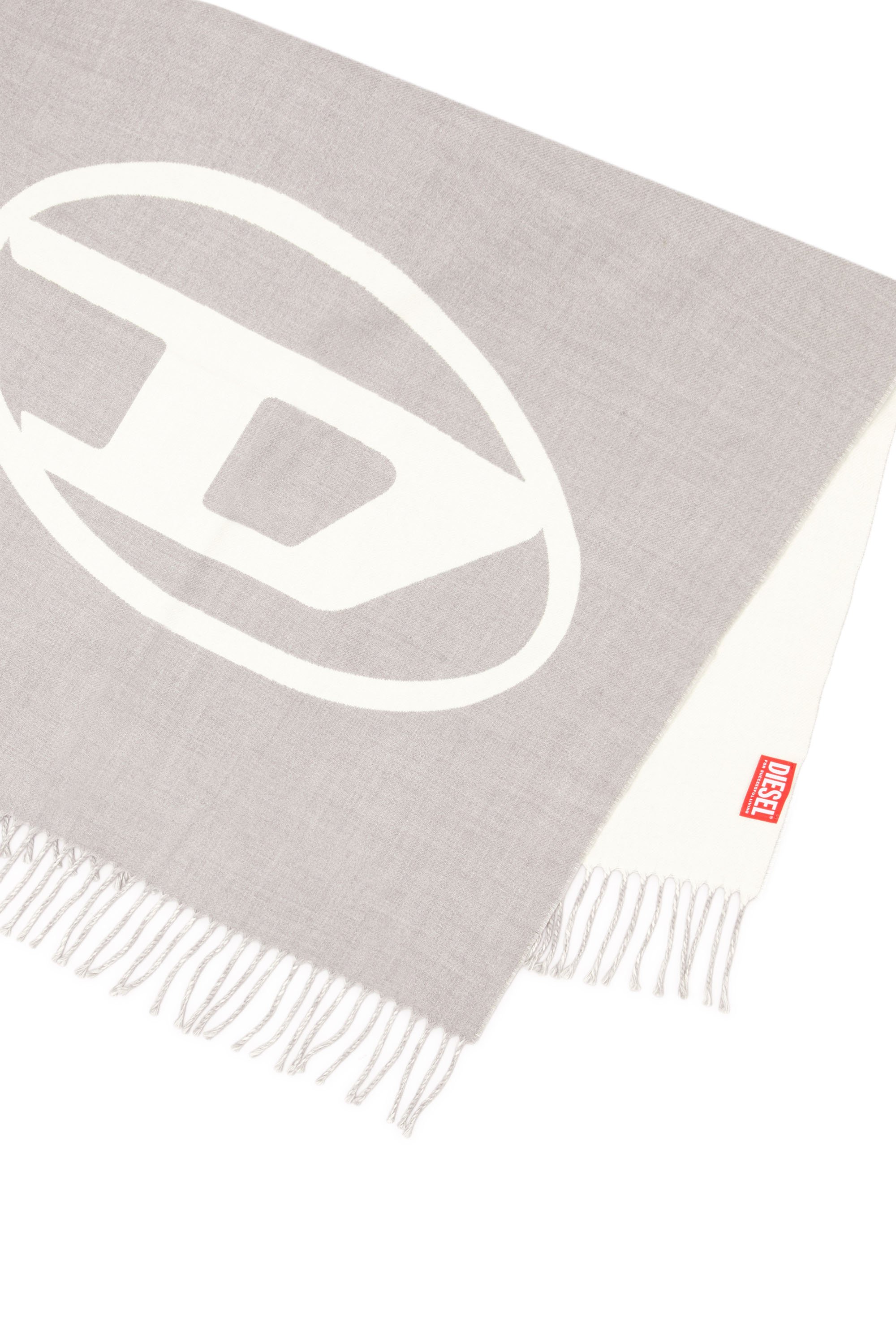 Diesel - S-TEVIE, Male's Reversible two tone wool scarf in White/Grey - 3