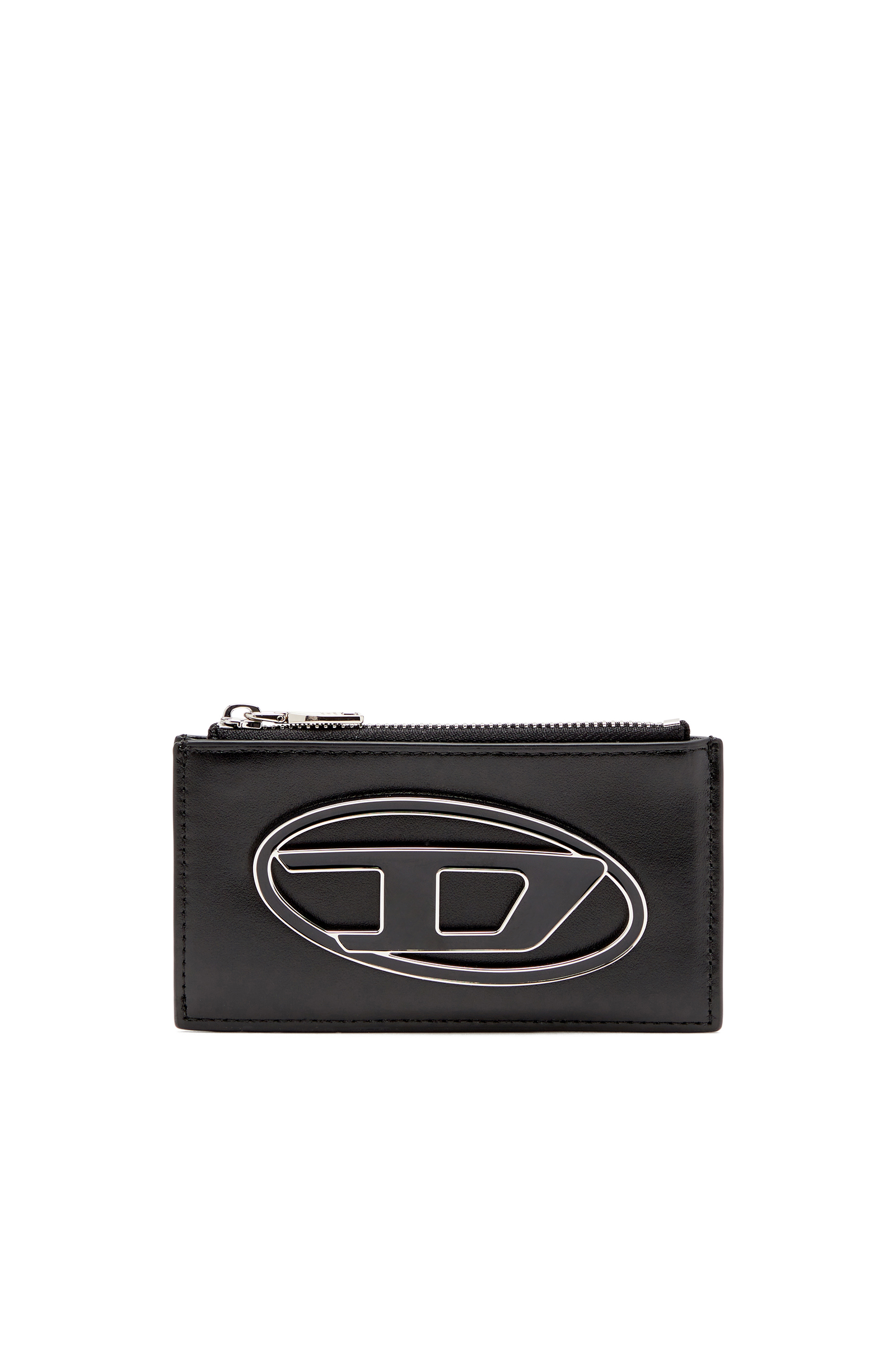 Diesel - 1DR CARD HOLDER III, Female's Flat card holder in nappa leather in Black - 1