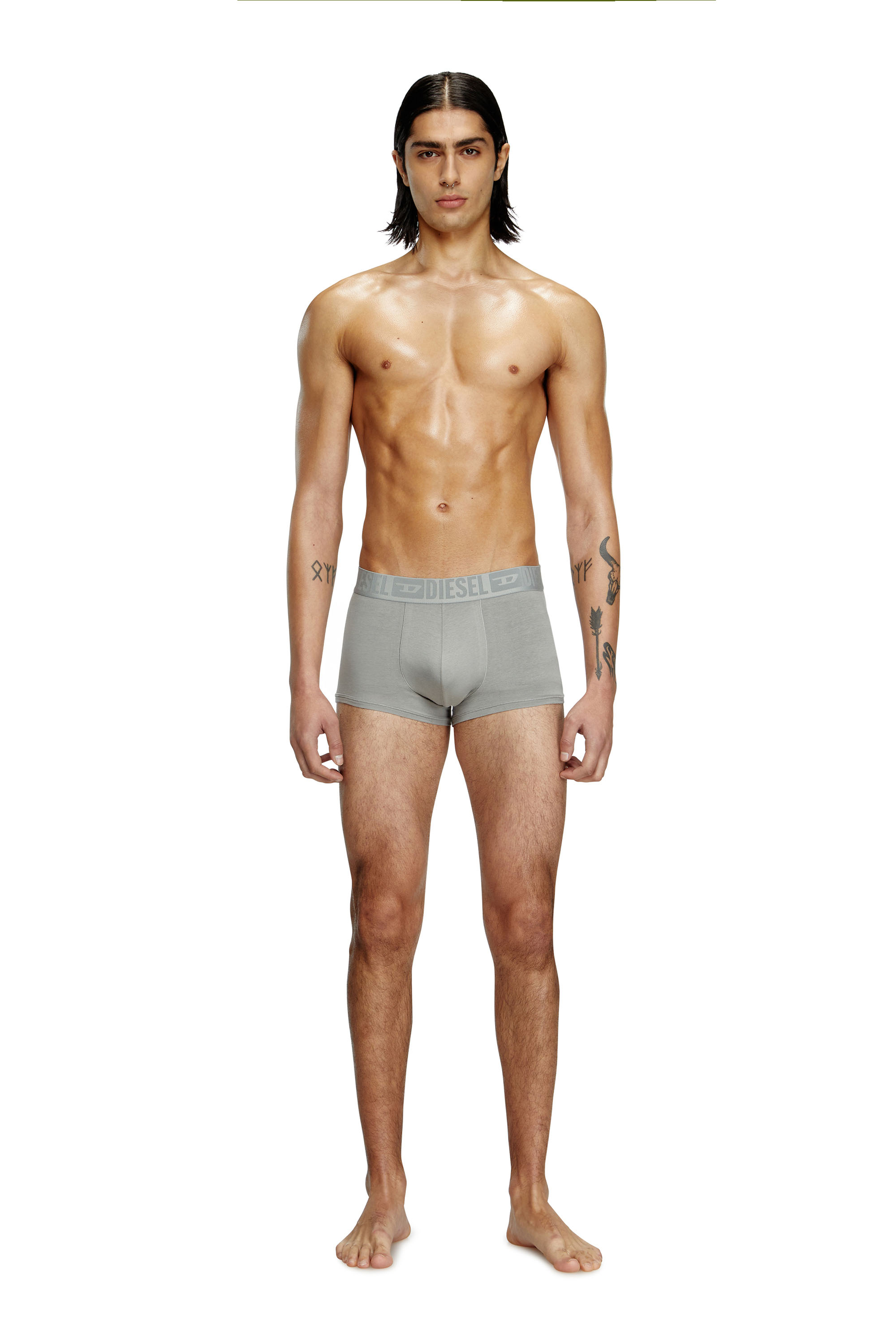 Diesel - BENJAMIN-D-MONO-3PACK, Male's Three-pack plain boxer briefs in Grey/Black - 2