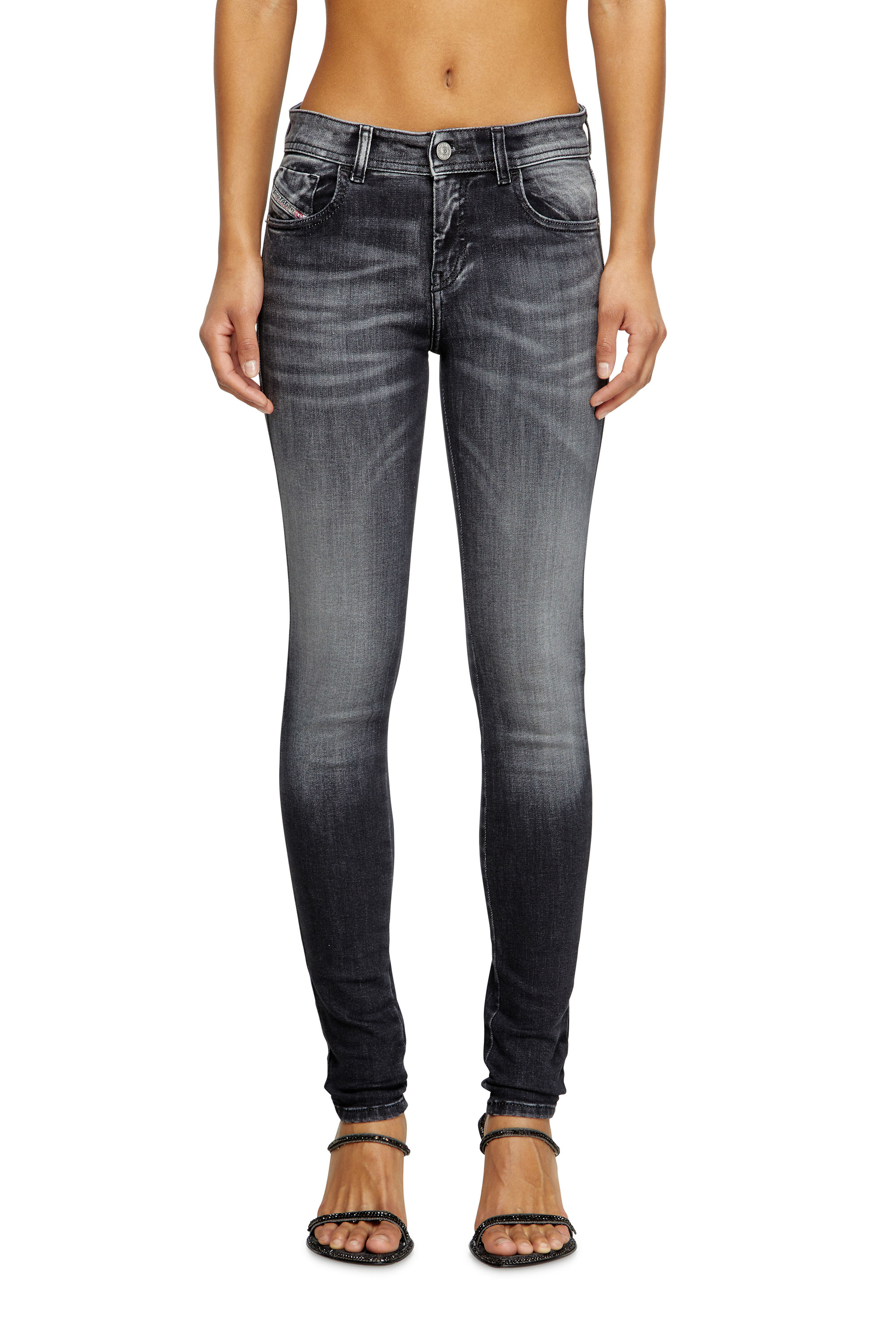 Diesel - Skinny Jeans 2017 Slandy 09K97 Femme, Noir/Gris foncé - Image 2