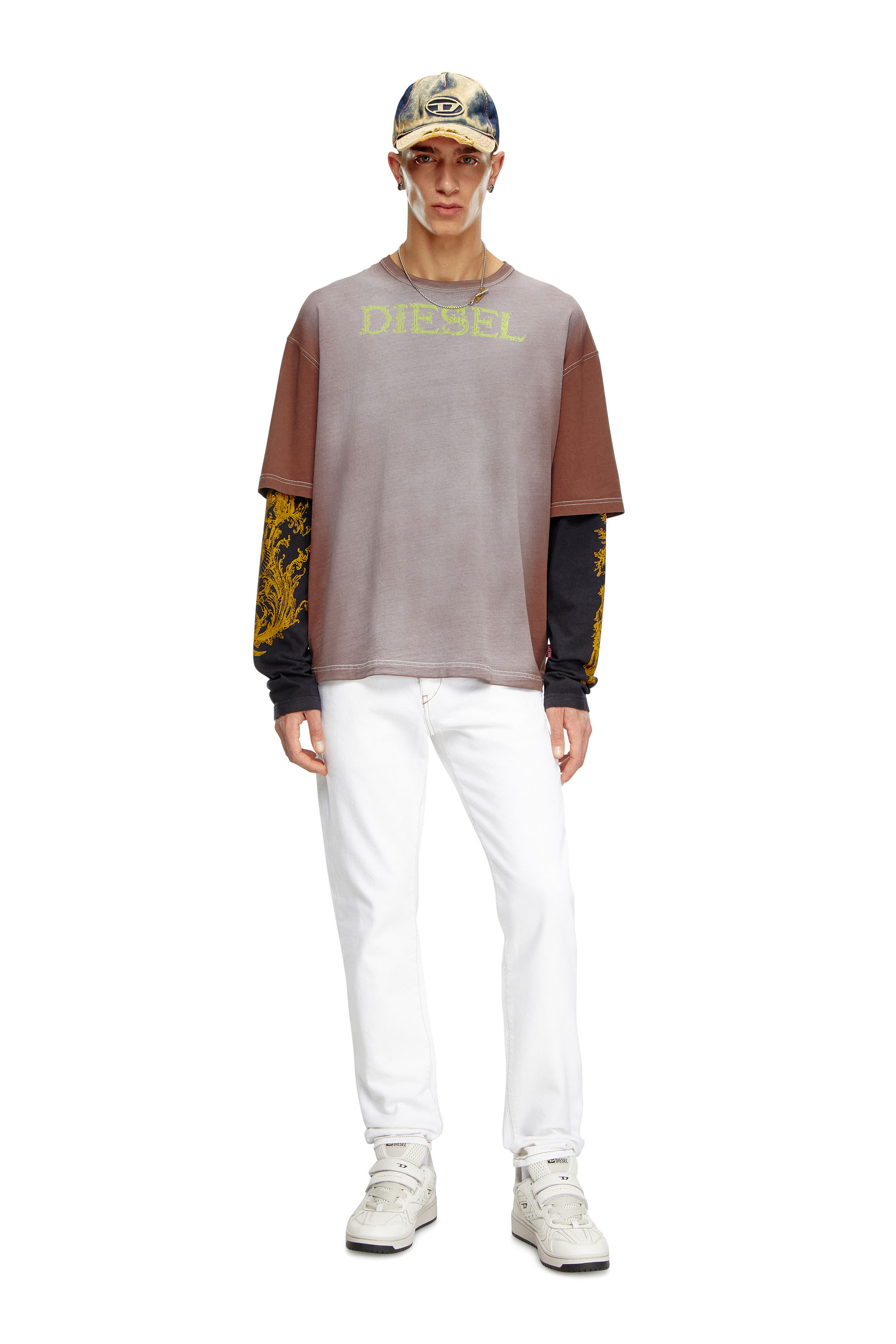 Diesel - Slim Jeans 2019 D-Strukt 09K05 Homme, Blanc - Image 2