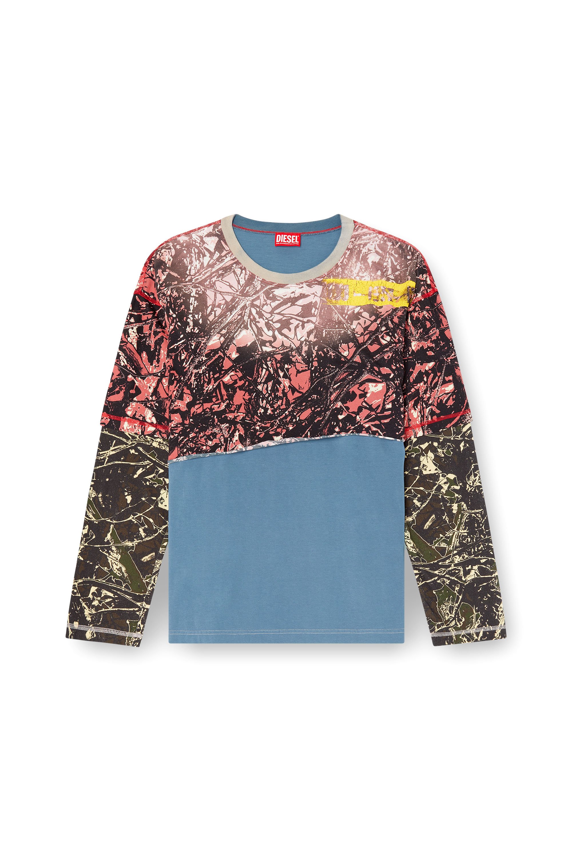 Diesel - T-BESH-CAMOU, T-shirt superposé avec motif camouflage Homme in Polychrome - 4