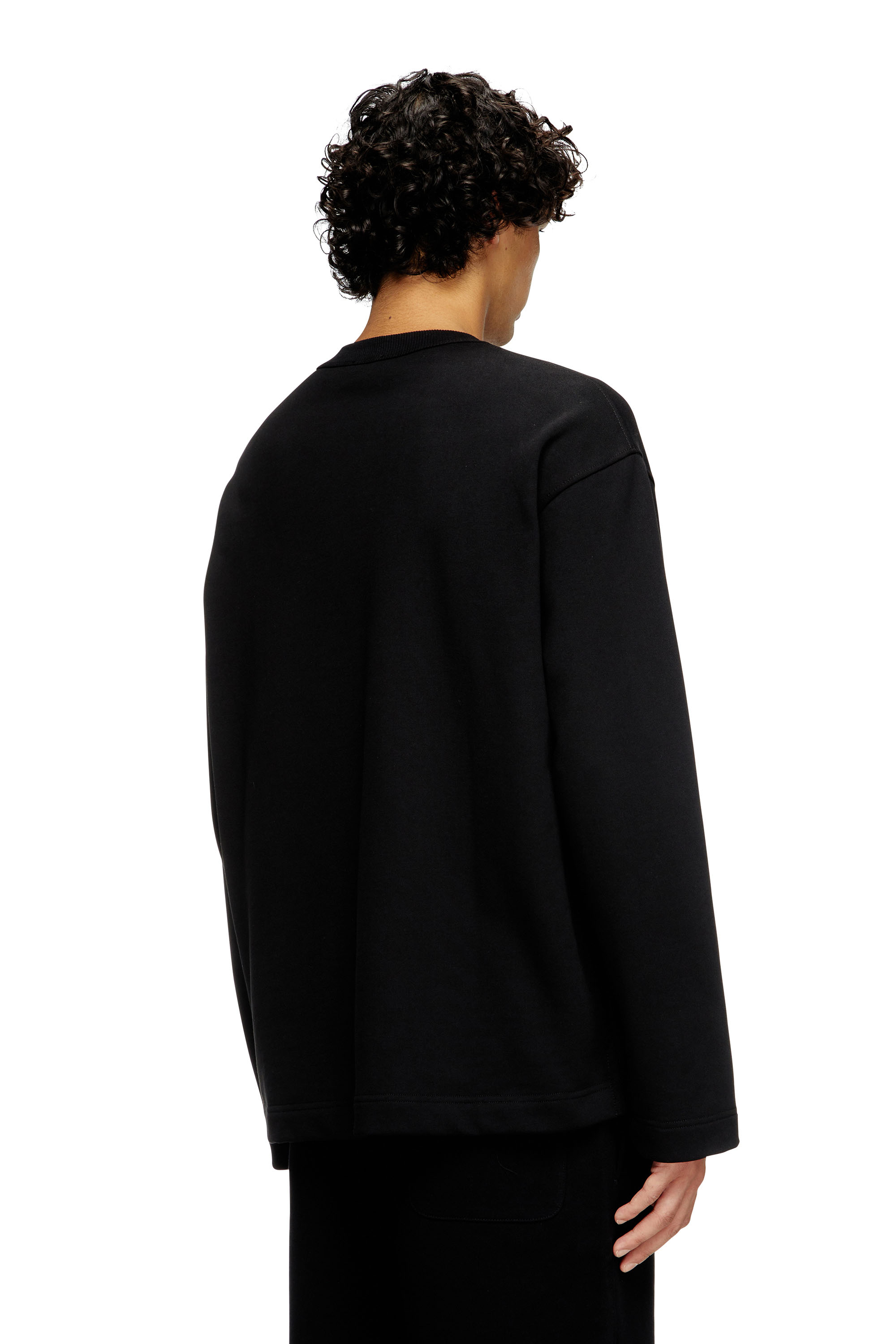 Diesel - S-MACSIS-OD, Sweat-shirt avec logo métallisé Homme in Noir - 3