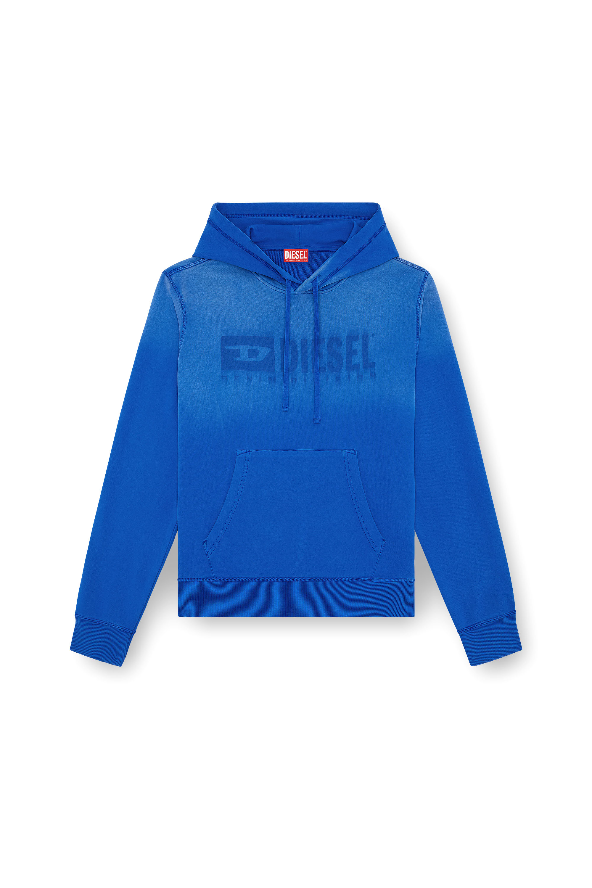 Diesel - S-GINN-HOOD-K44, Male's Faded hoodie with Denim Division logo in Blue - 4