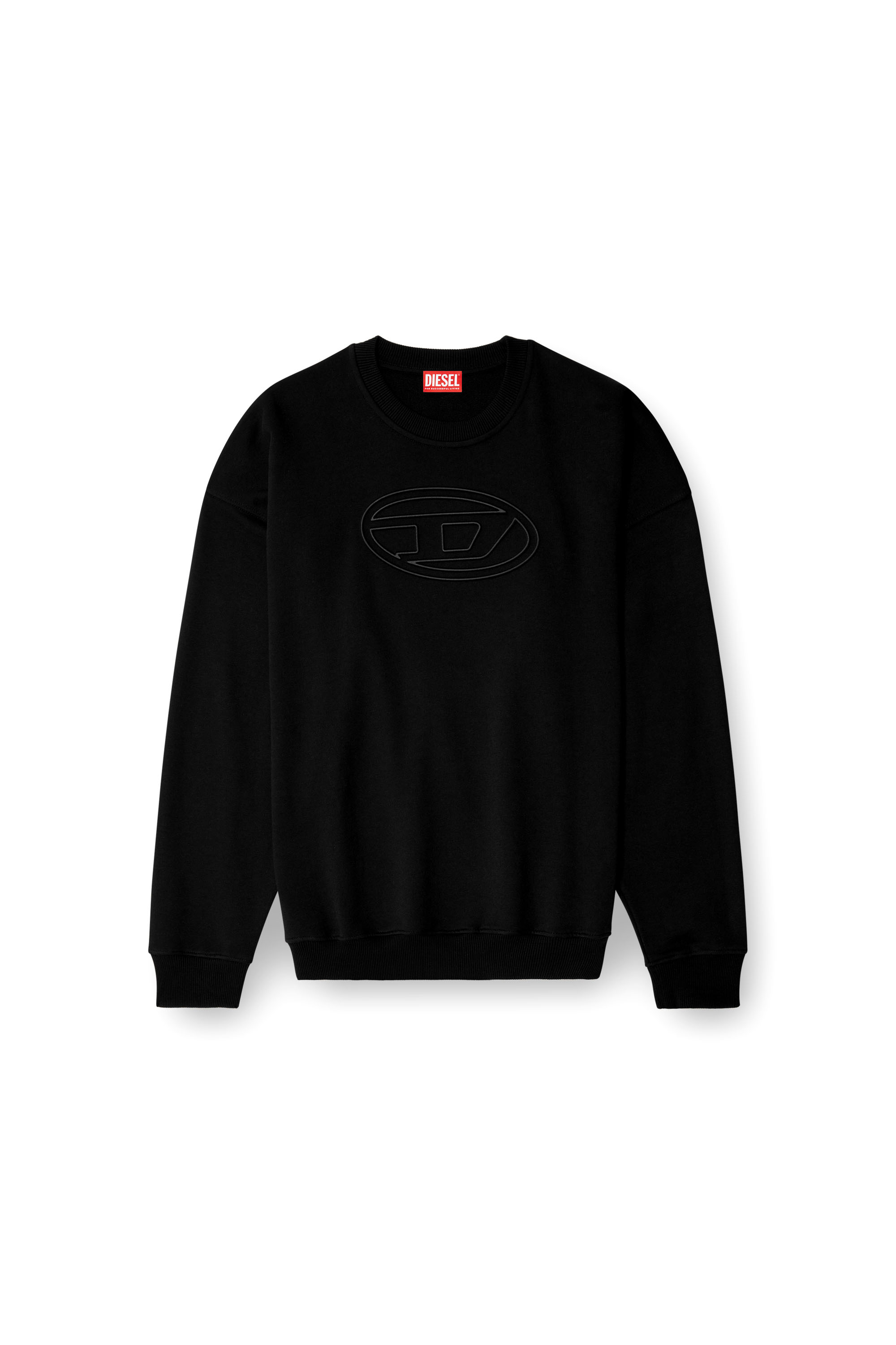 Diesel - S-MART-BIGOVAL, Male's Sweatshirt with embossed Oval D in Black - 4