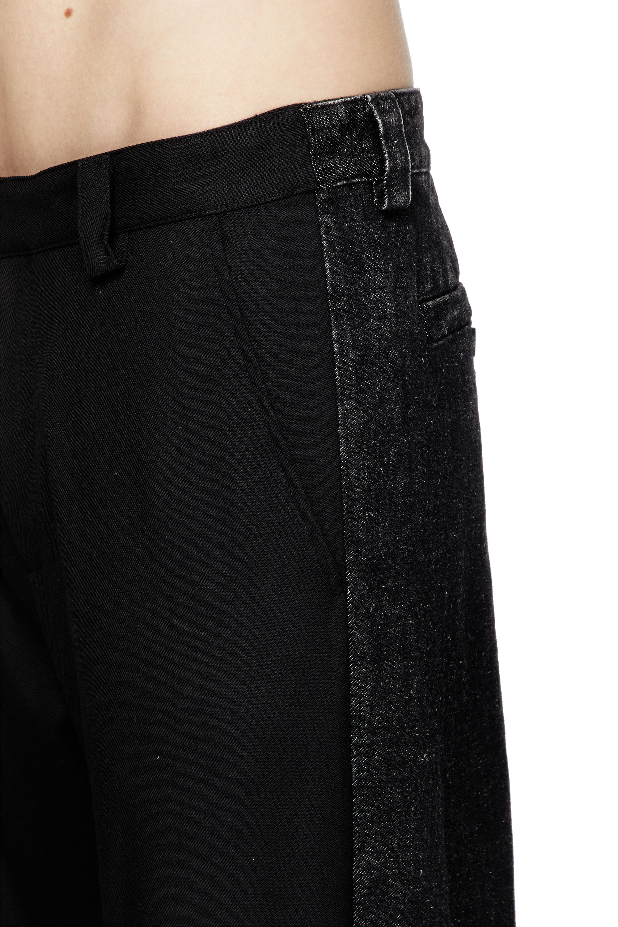 Diesel - P-WIRE-B, Male's Hybrid pants in twill and denim in Black - 4