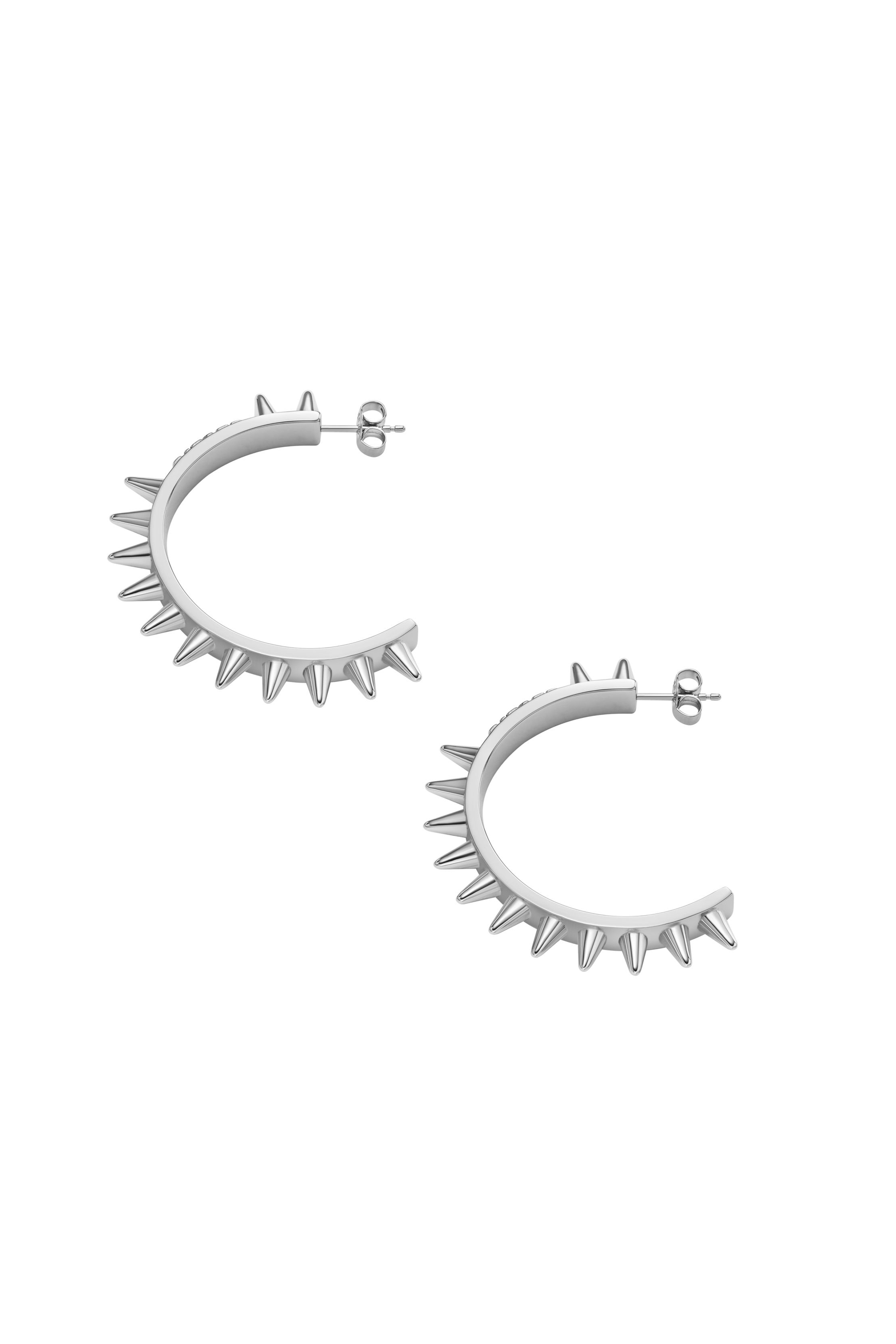 Diesel - DX1451, Unisex Stainless Steel Hoop Earrings in Silver - Image 1