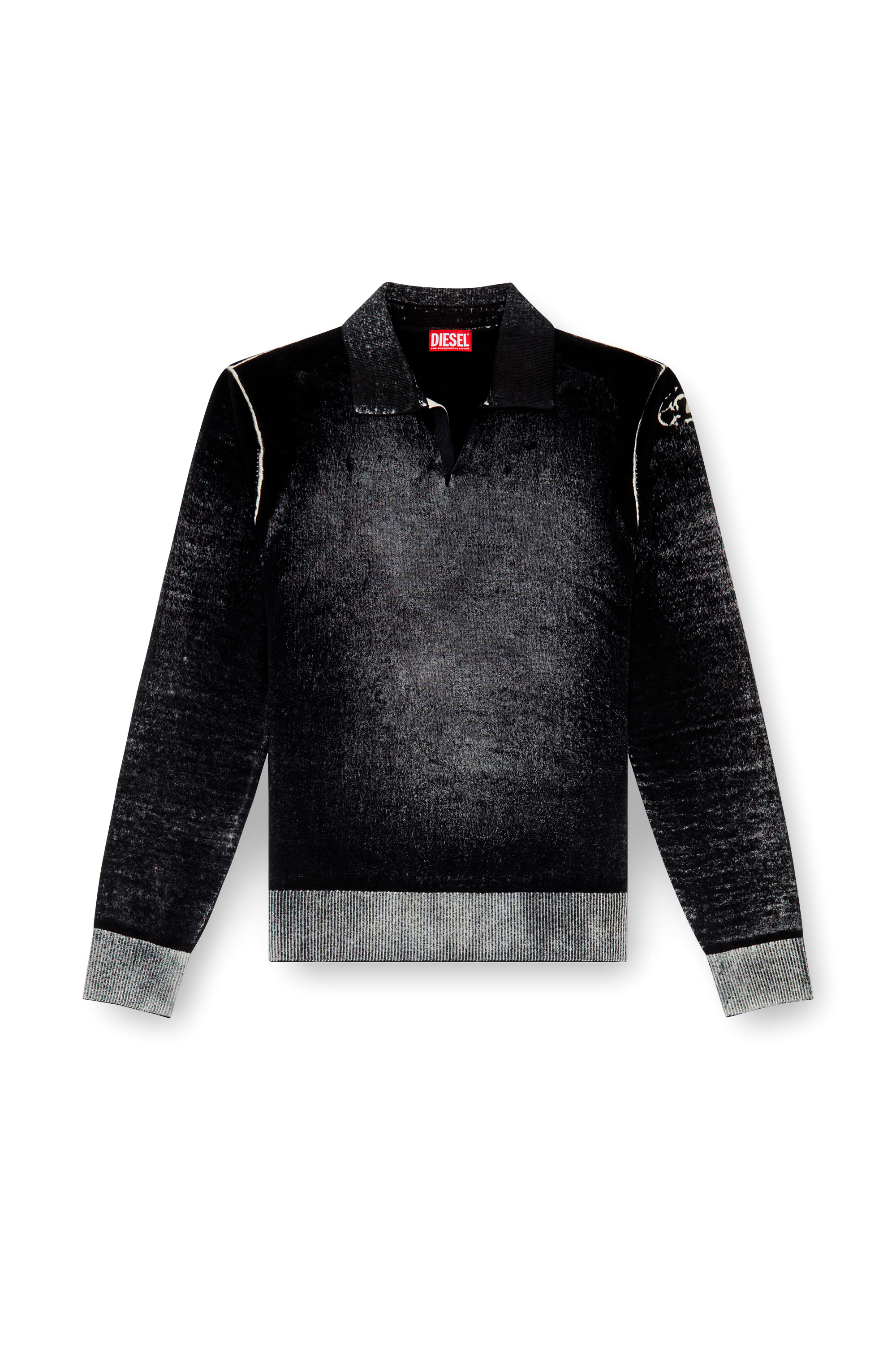 Diesel - K-LORENZO, Male's Reverse-print polo jumper in Black - 5