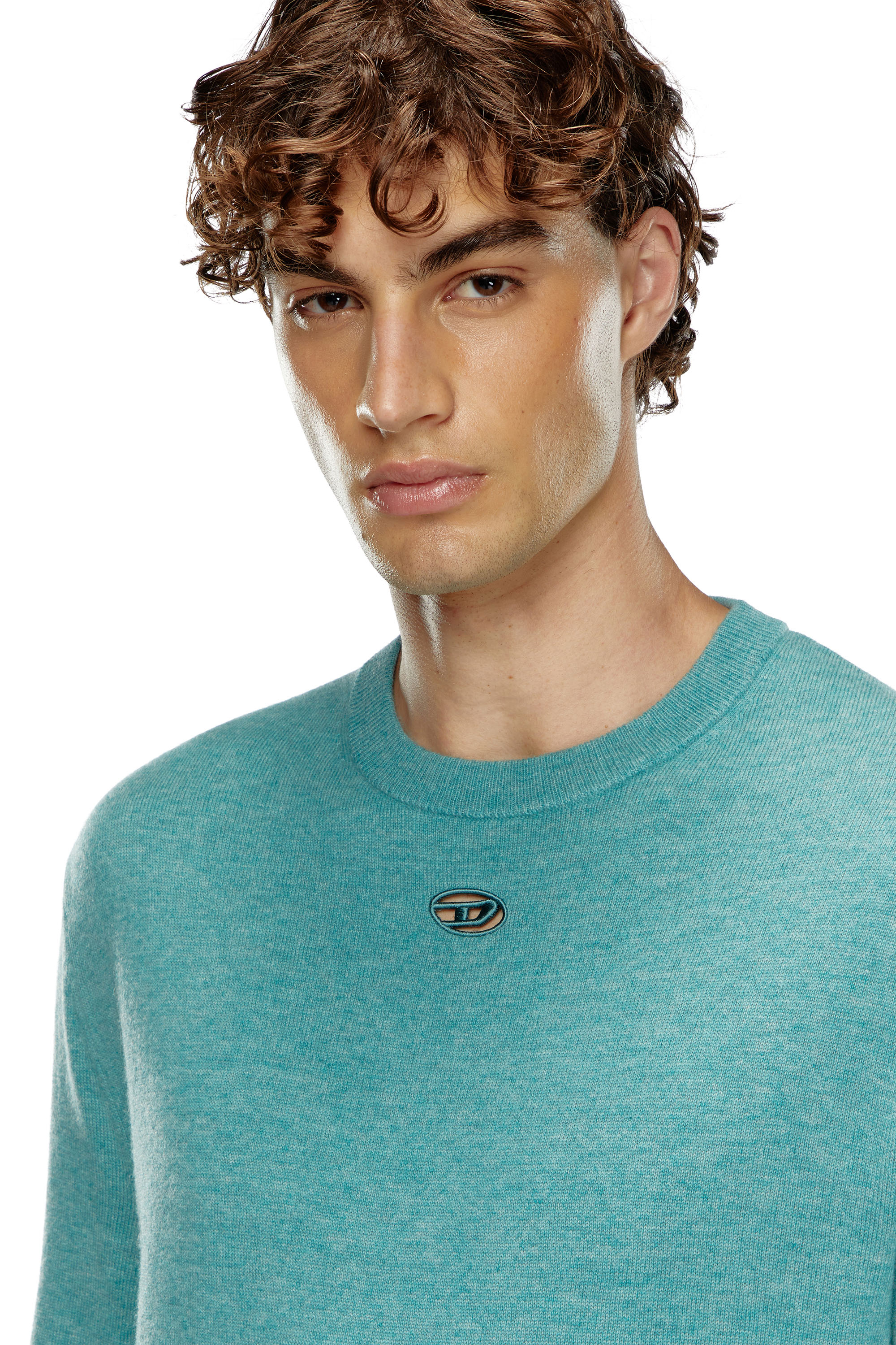 Diesel - K-VIERI, Male's Wool and cashmere jumper in Azure - 3