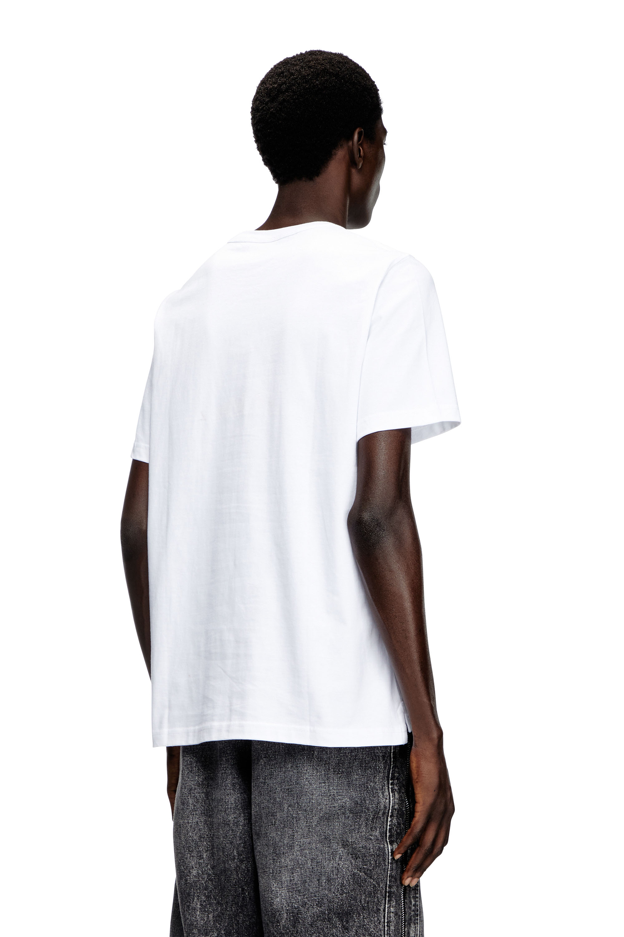 Diesel - T-ADJUST-OD, T-shirt avec logo moulé par injection Homme in Blanc - 2