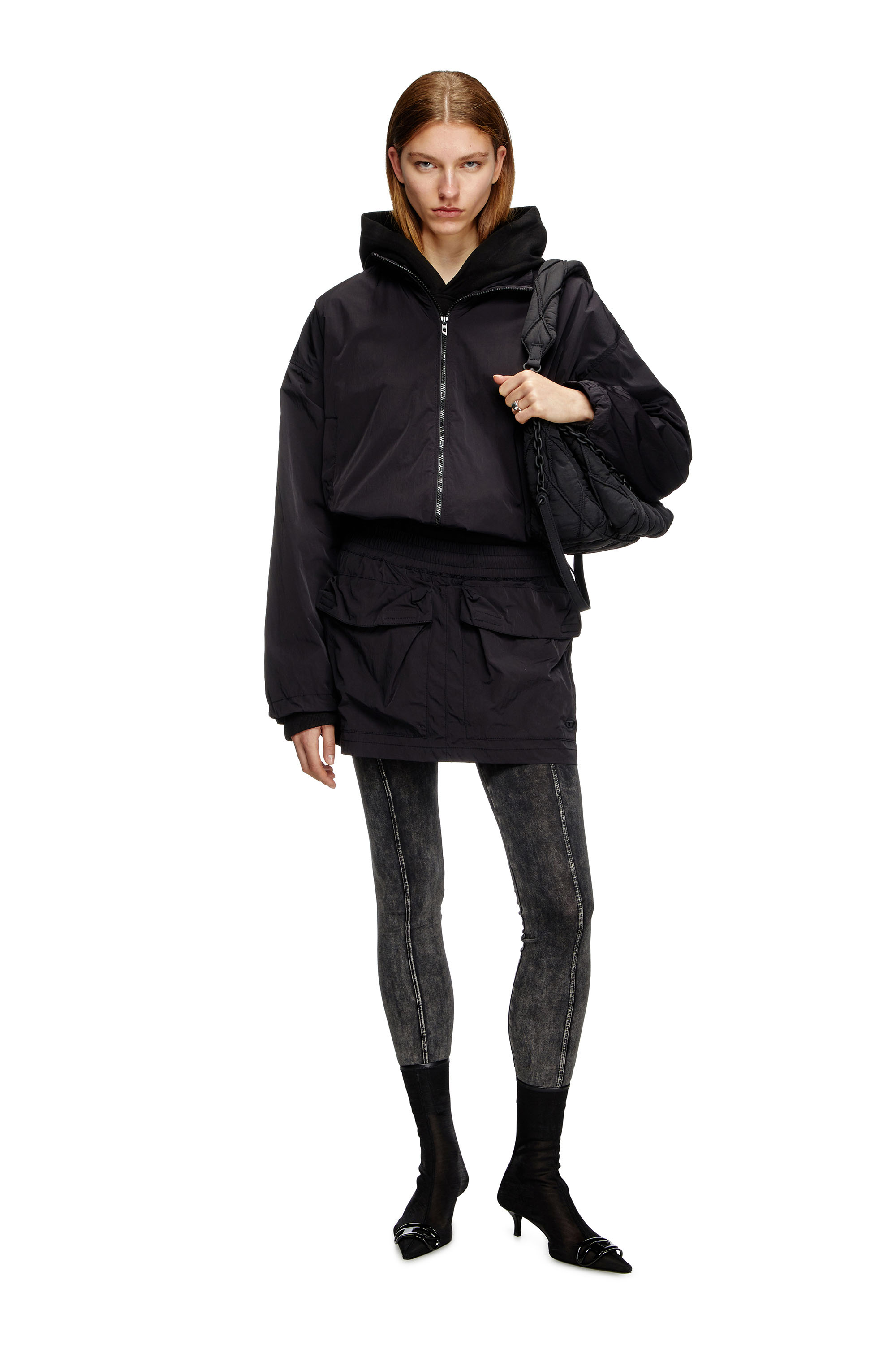 Diesel - G-LEAM, Windbreaker in compact nylon Femme in Noir - 2