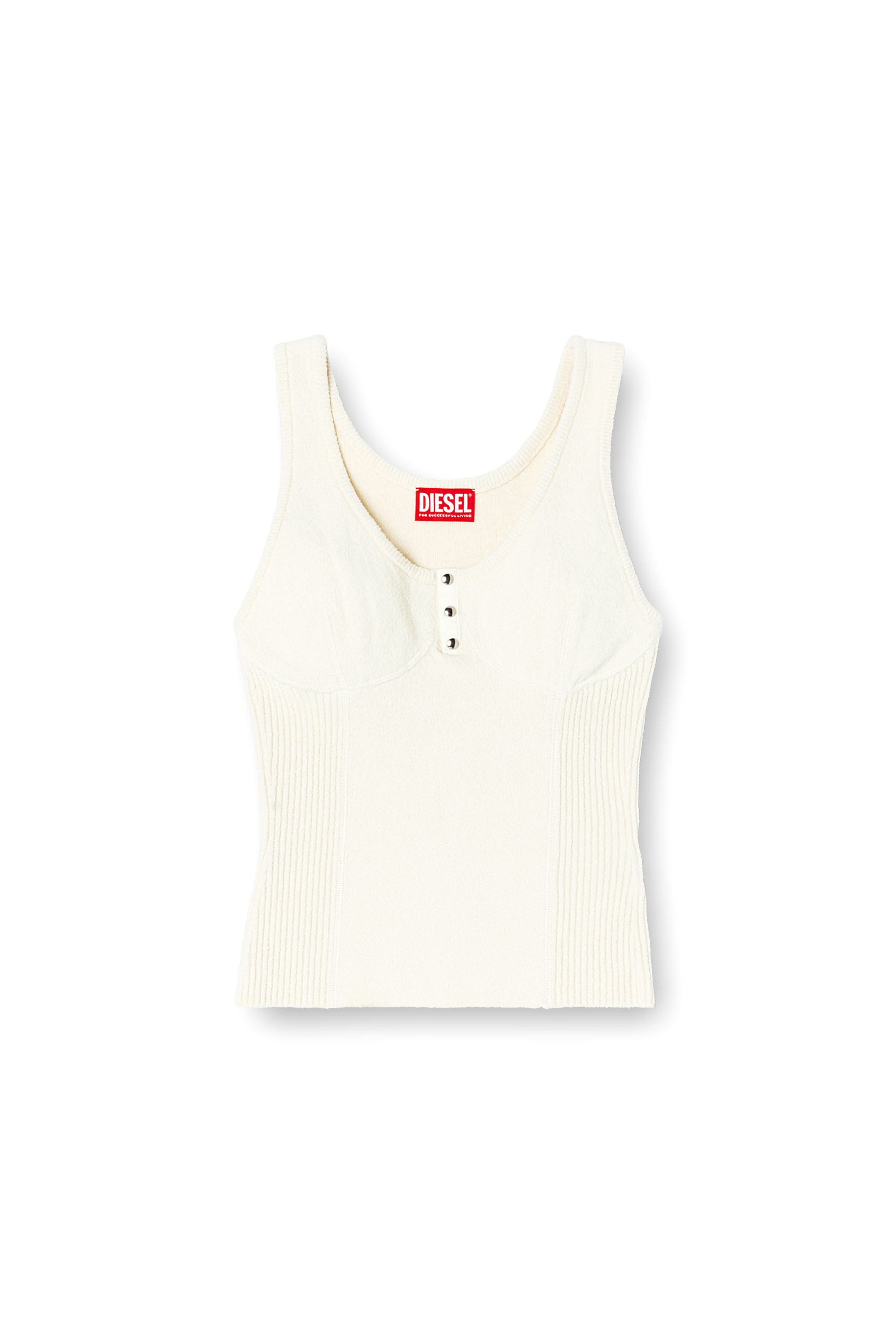 Diesel - M-LIANNE, Débardeur en maille effet bustier Femme in Blanc - 5