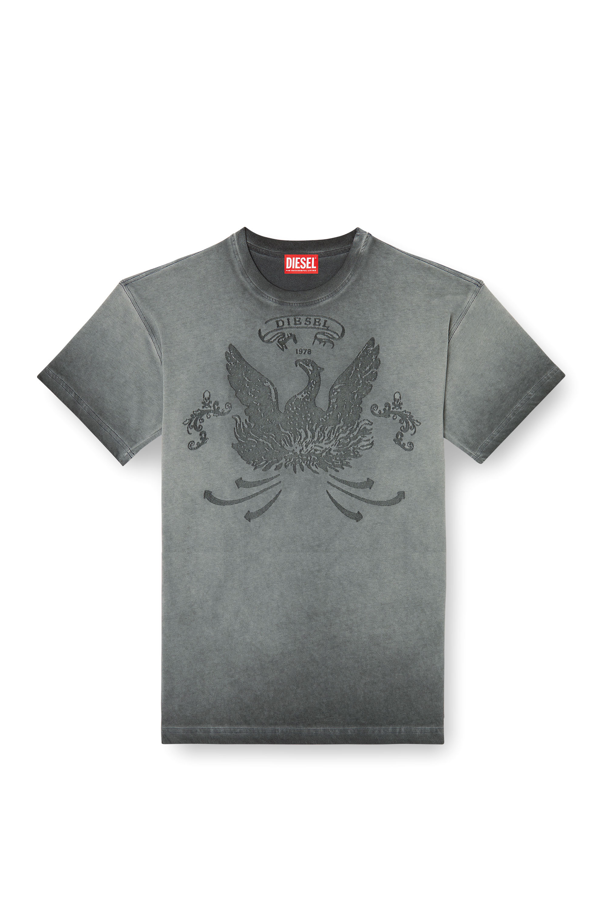 Diesel - T-NORM-T9, T-shirt avec phénix dévoré Homme in Gris - 3