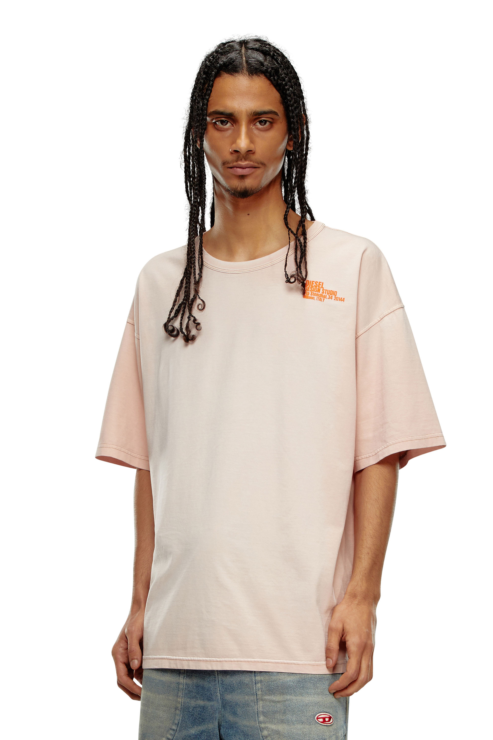 Diesel - T-BOXT-N7, Homme T-shirt avec mini imprimé Design Studio in Rose - Image 1