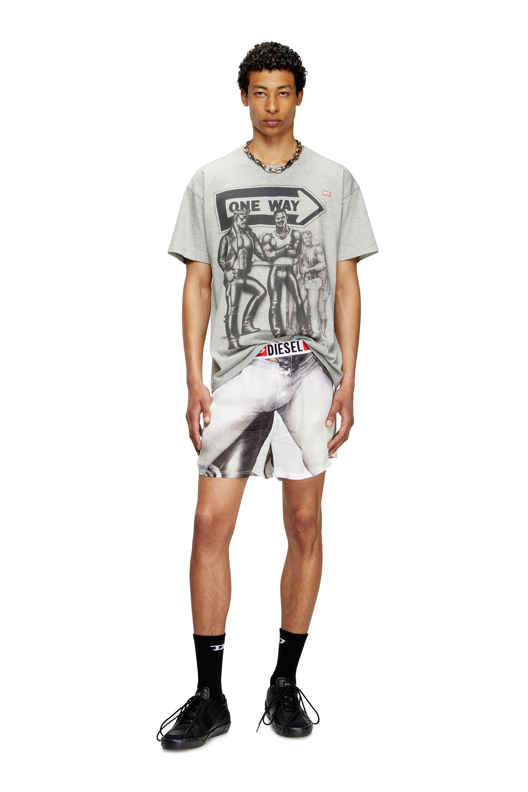 Diesel - PR-T-NORM-TOM25, T-shirt avec imprimé graphique Mixte in Gris - 1
