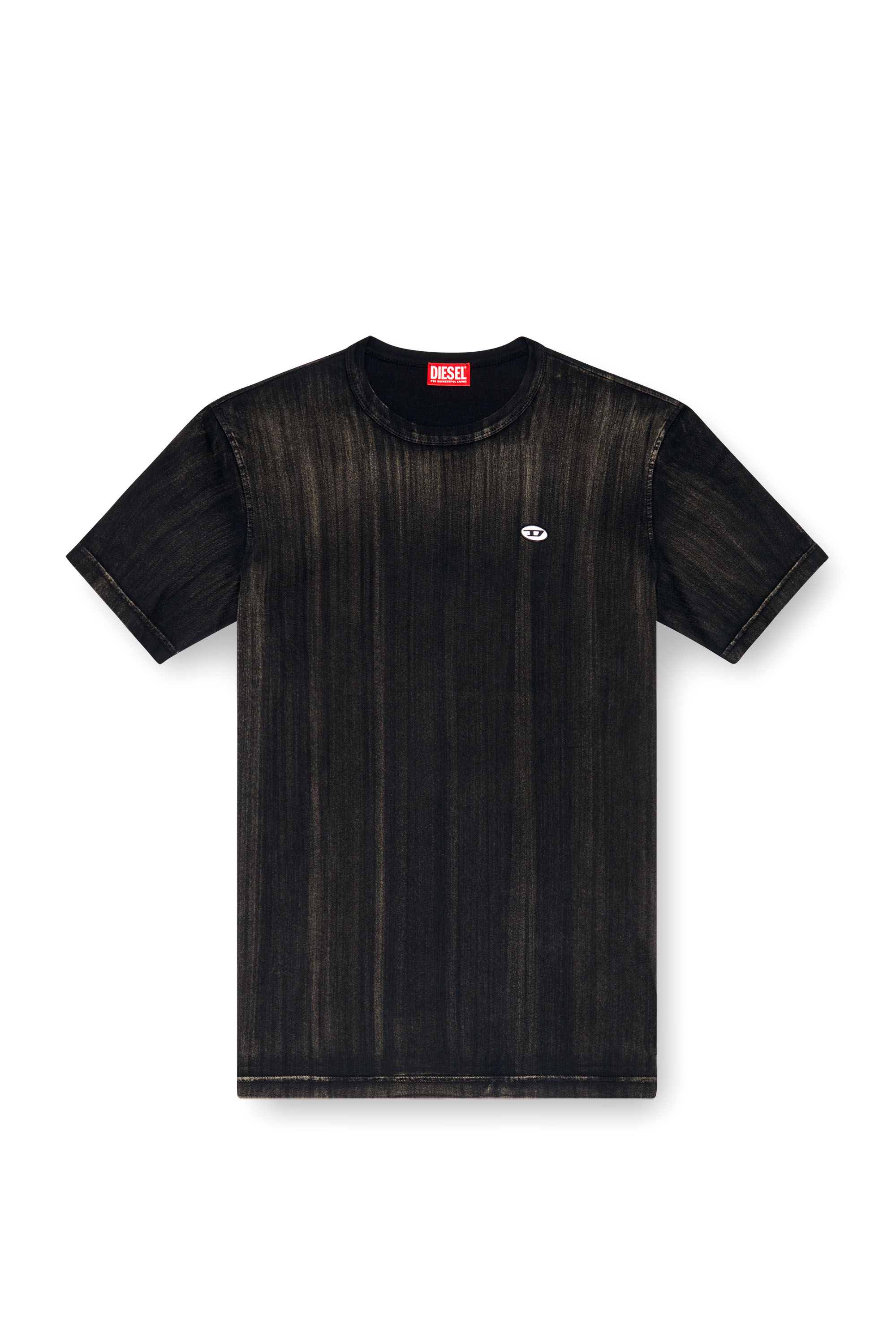 Diesel - T-ADJUST-K8, T-shirt avec effet délavé au pinceau Homme in Noir - 4