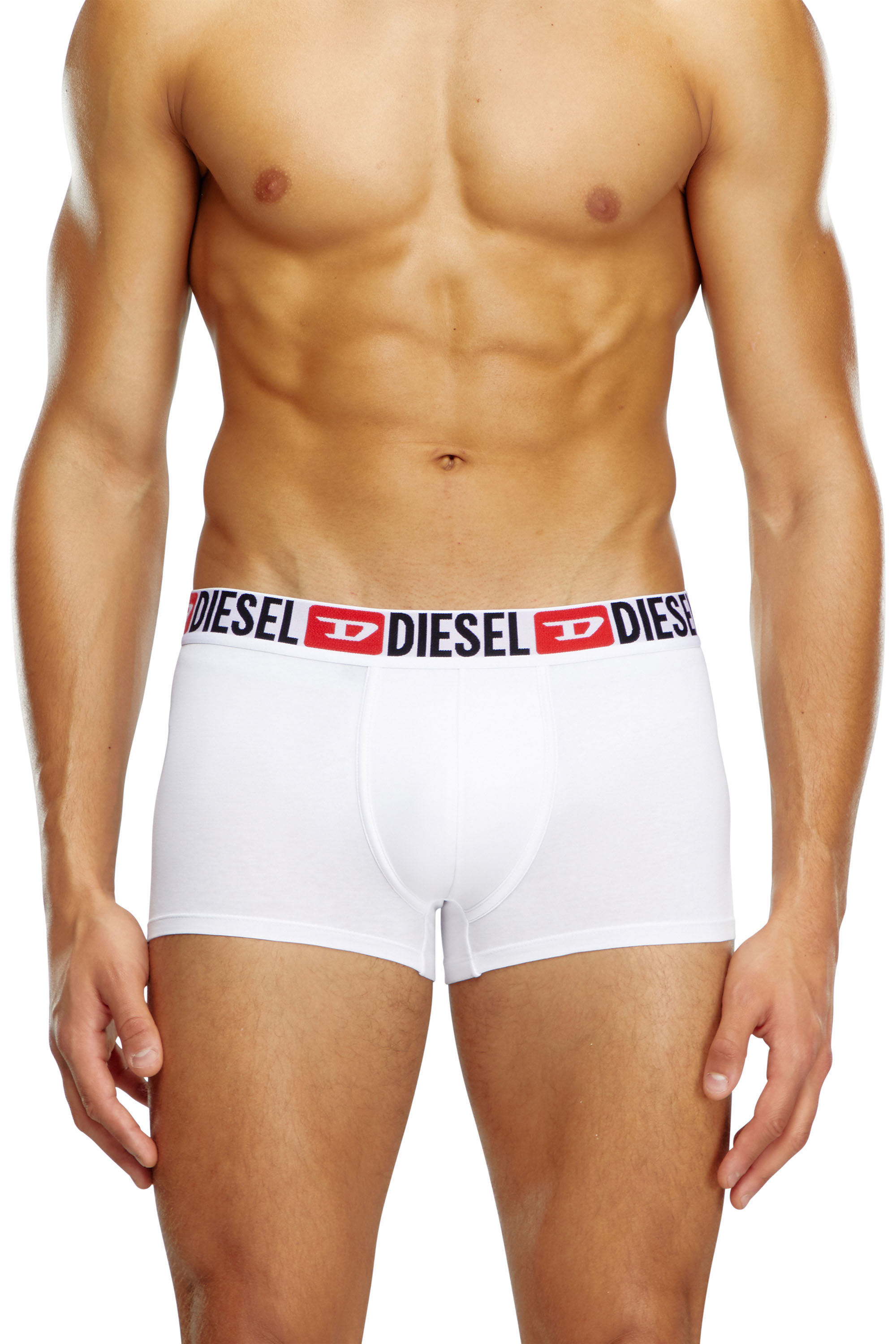 Diesel - UMBX-DAMIENTHREEPACK, Male Three-pack of all-over logo waist boxers in White - Image 2
