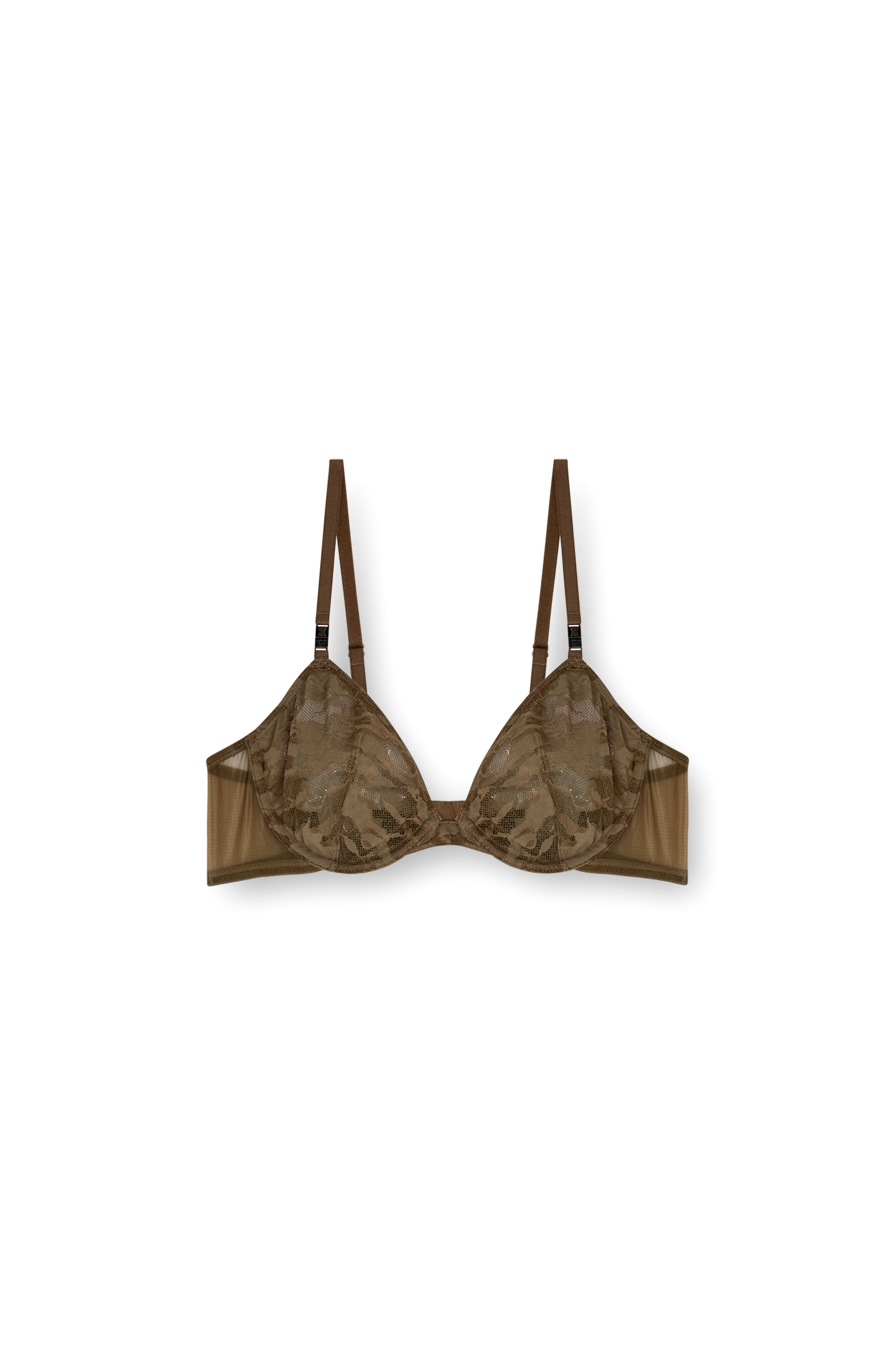 Diesel - CAMO-LACE-PLUNGE-BRA, Female's Plunge bra in camo lace in Brown - 4