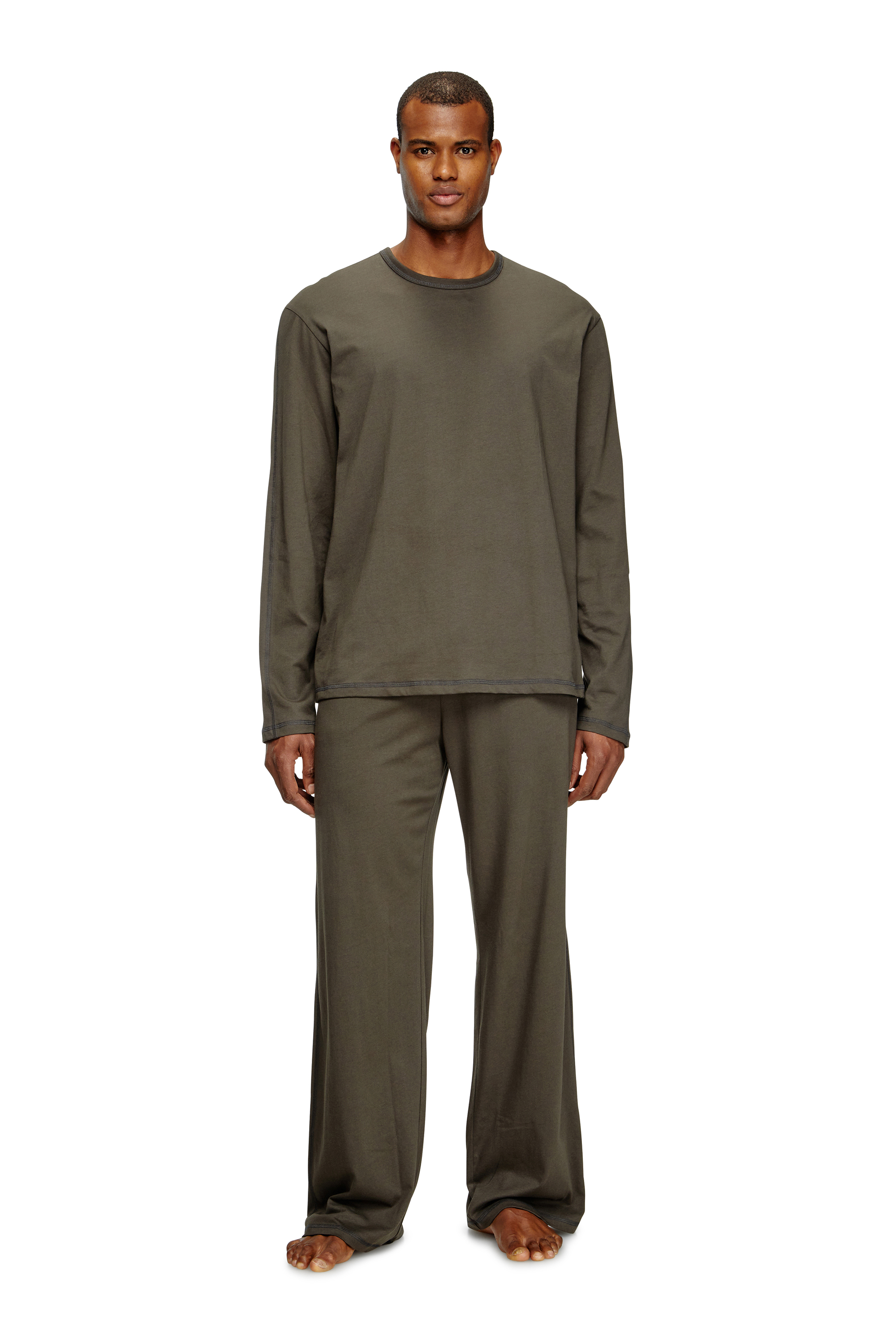 Diesel - SET-ADRIAN-UTLT, Male's Pajamas in cotton jersey in Brown - 1