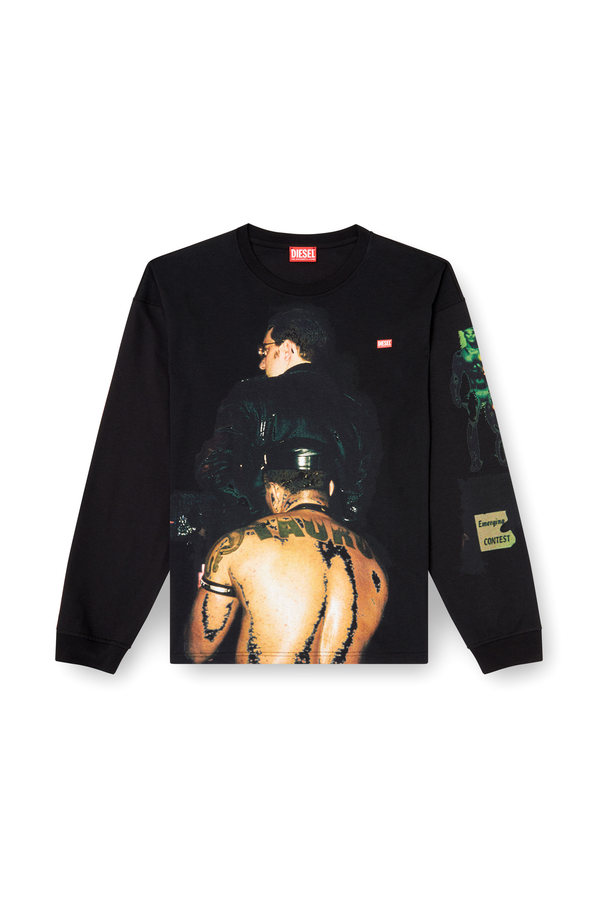 Diesel - PR-T-BOXT-LS-TOM25-1, T-shirt à manches longues avec imprimé graphique Mixte in Noir - 3