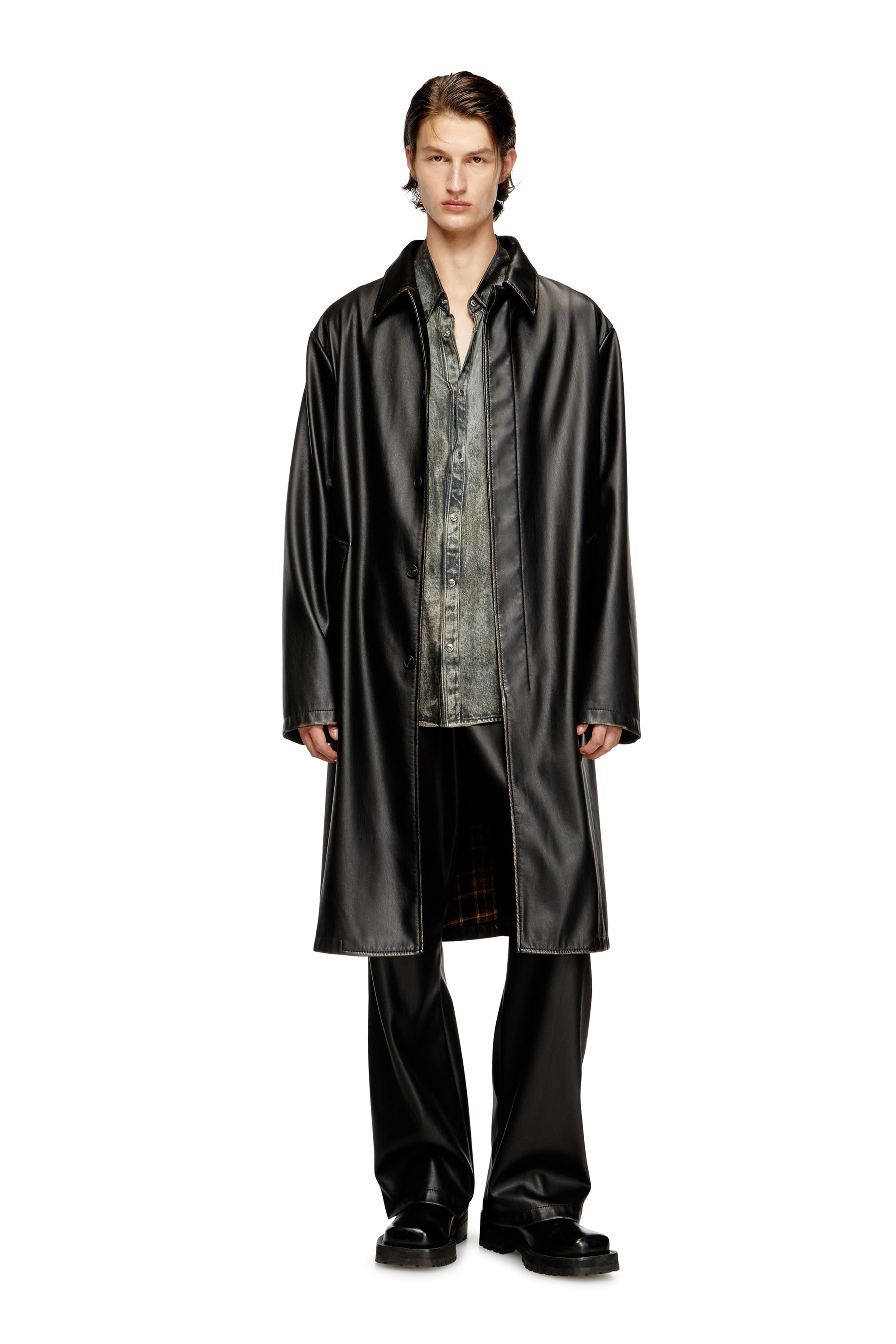Diesel - P-RIVERS, Male's Pants in treated technical fabric in Black - 2