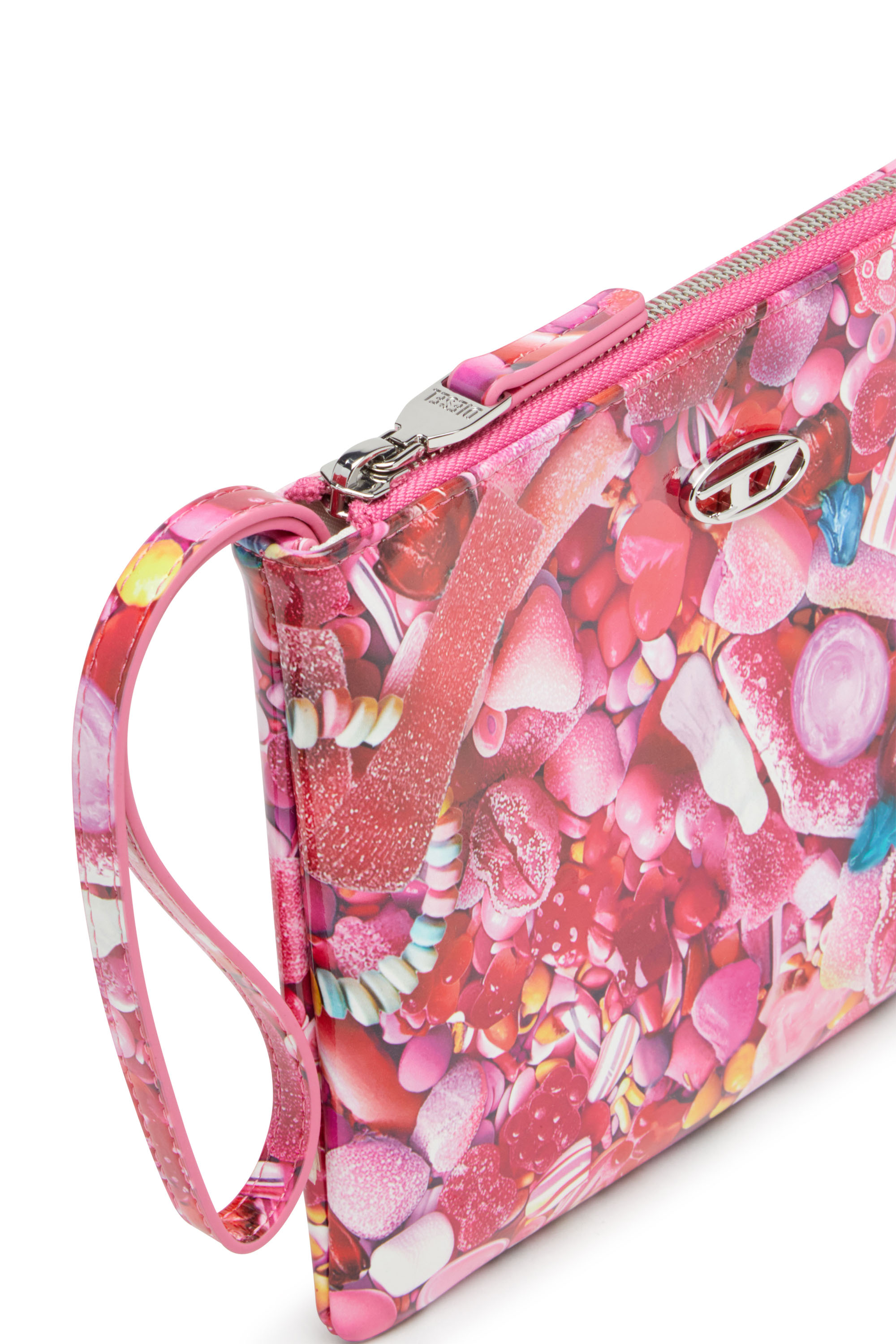 Diesel - PLAY POUCH II, Female's Pouch in printed glossy PU in Pink - 4