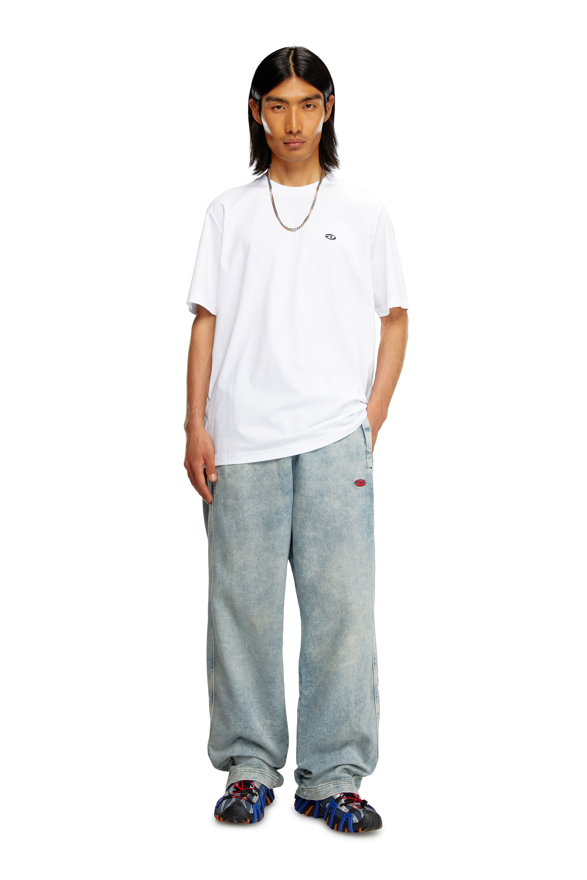 Diesel - T-JUST-DOVAL-PJ, Homme T-shirt avec empiècement ovale D in Blanc - Image 3