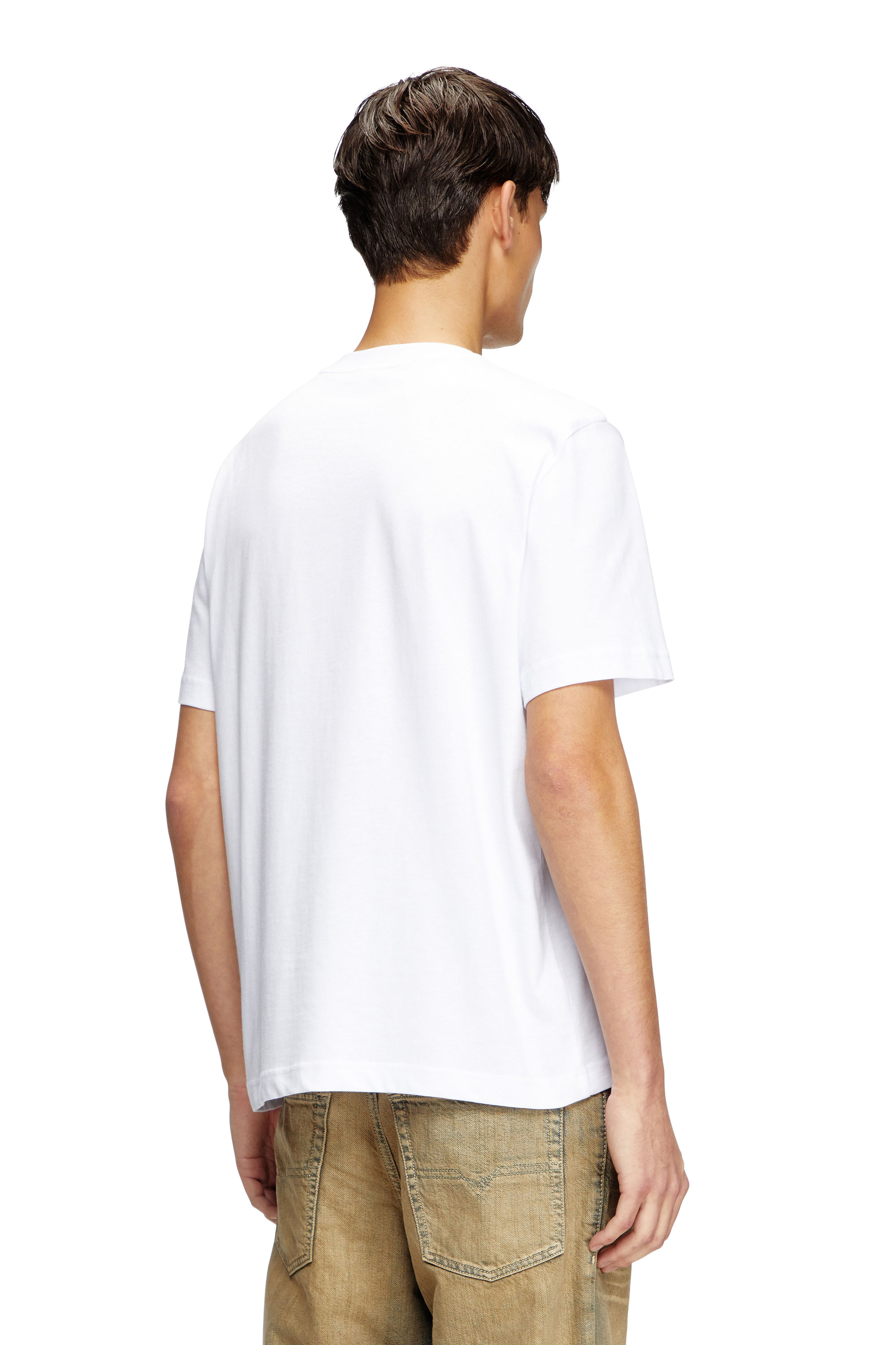 Diesel - T-ADJUST-BIGOVAL, Male's T-shirt with embossed Oval D in White - 3