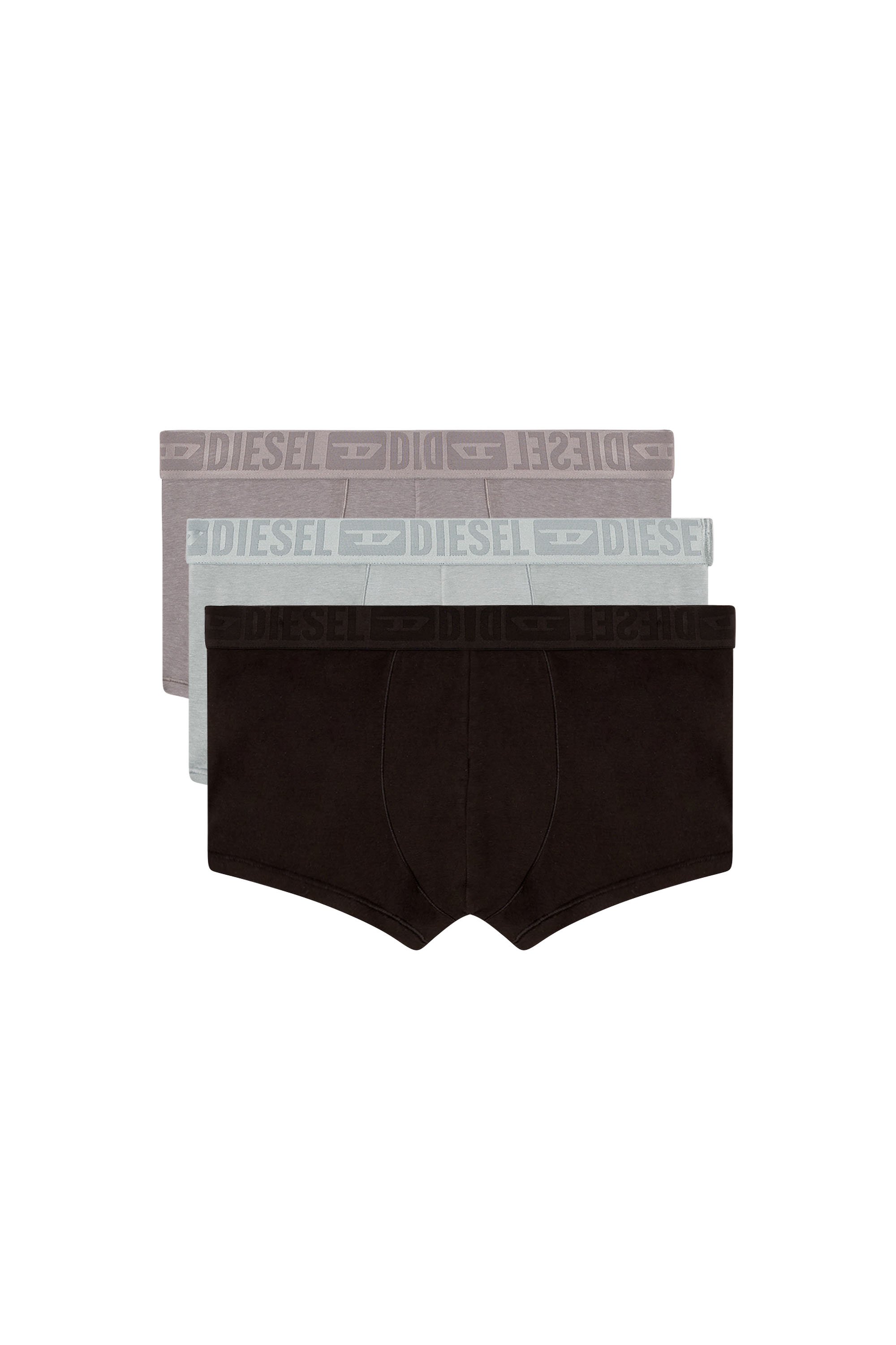 Diesel - BENJAMIN-D-MONO-3PACK, Male's Three-pack plain boxer briefs in Grey/Black - 1