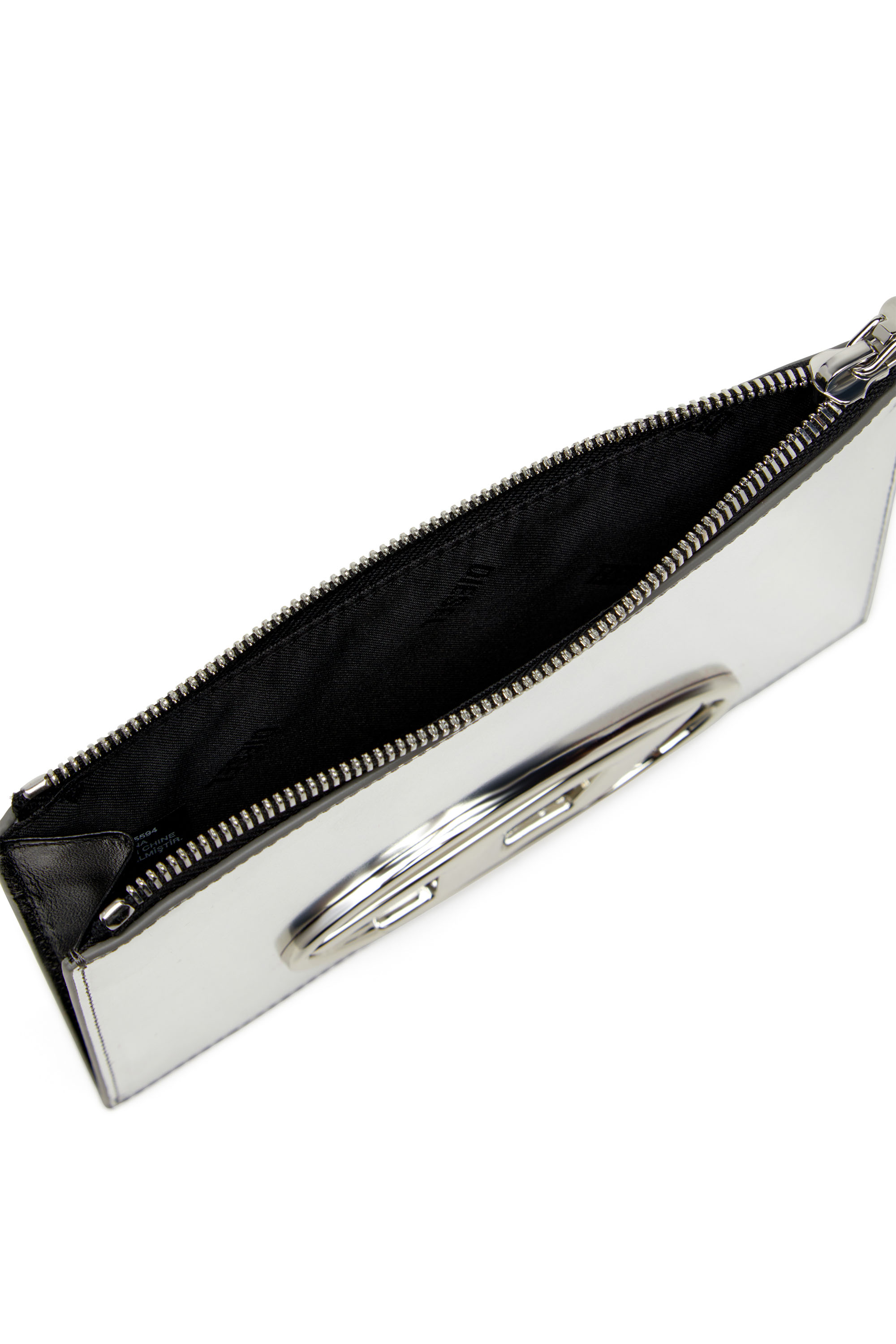 Diesel - 1DR POUCH III, Pochette zippée en cuir effet miroir Mixte in Gris argenté - 4