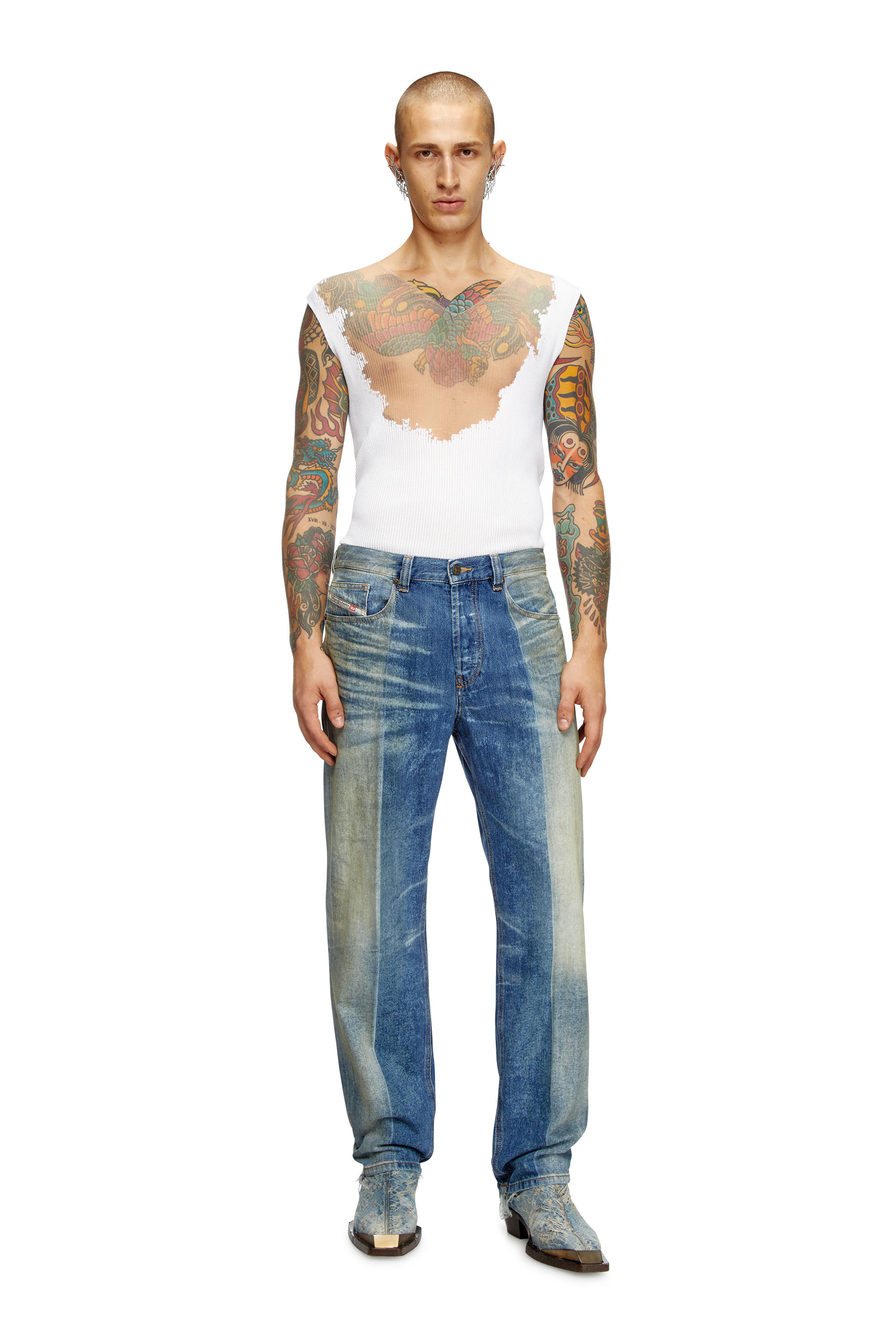 Diesel - Male's Straight Jeans 2010 D-Macs 09L04, Medium Blue - 1