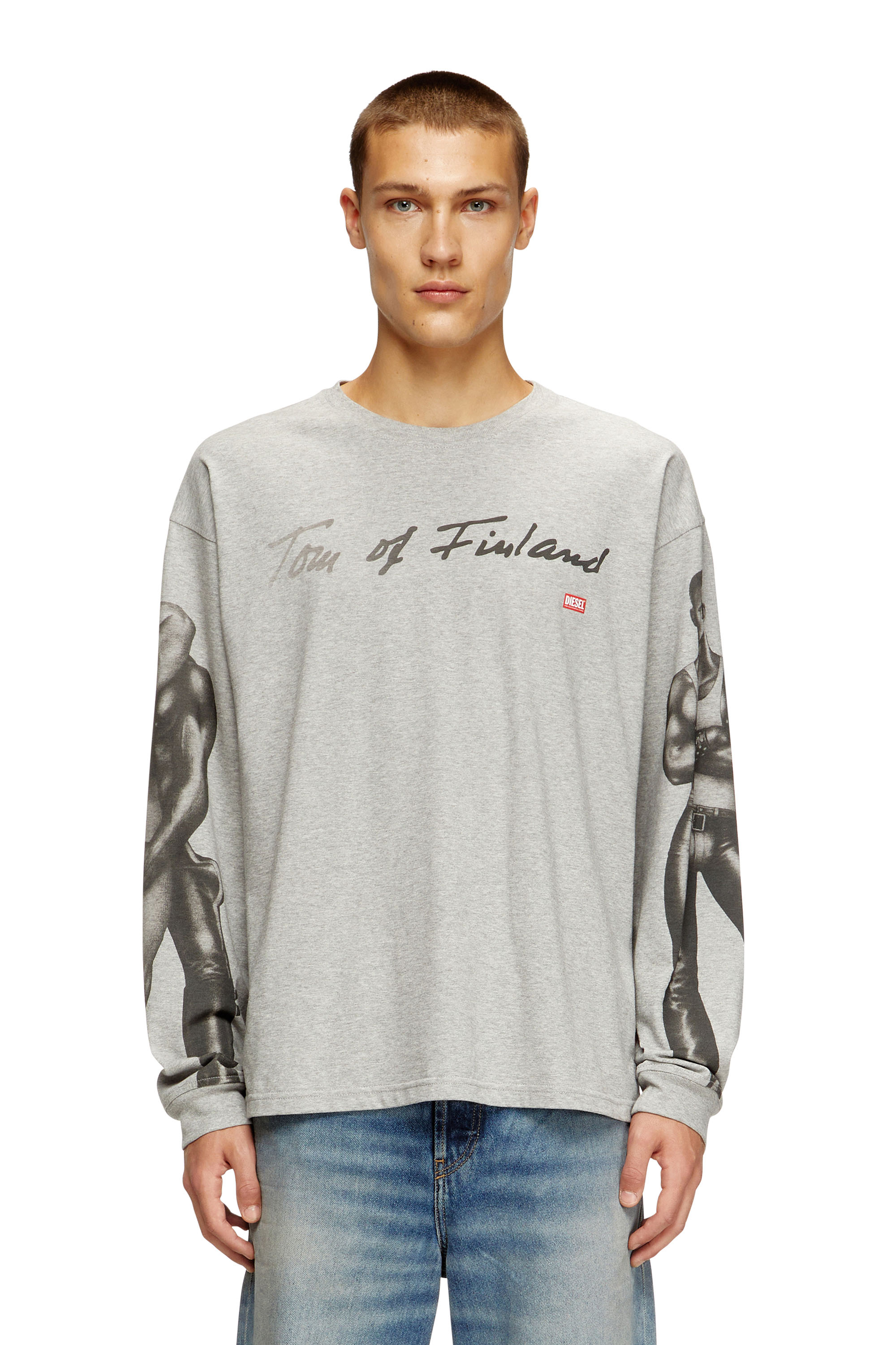 Diesel - PR-T-BOXT-LS-TOM25, T-shirt à manches longues avec imprimé graphique Mixte in Gris - 2